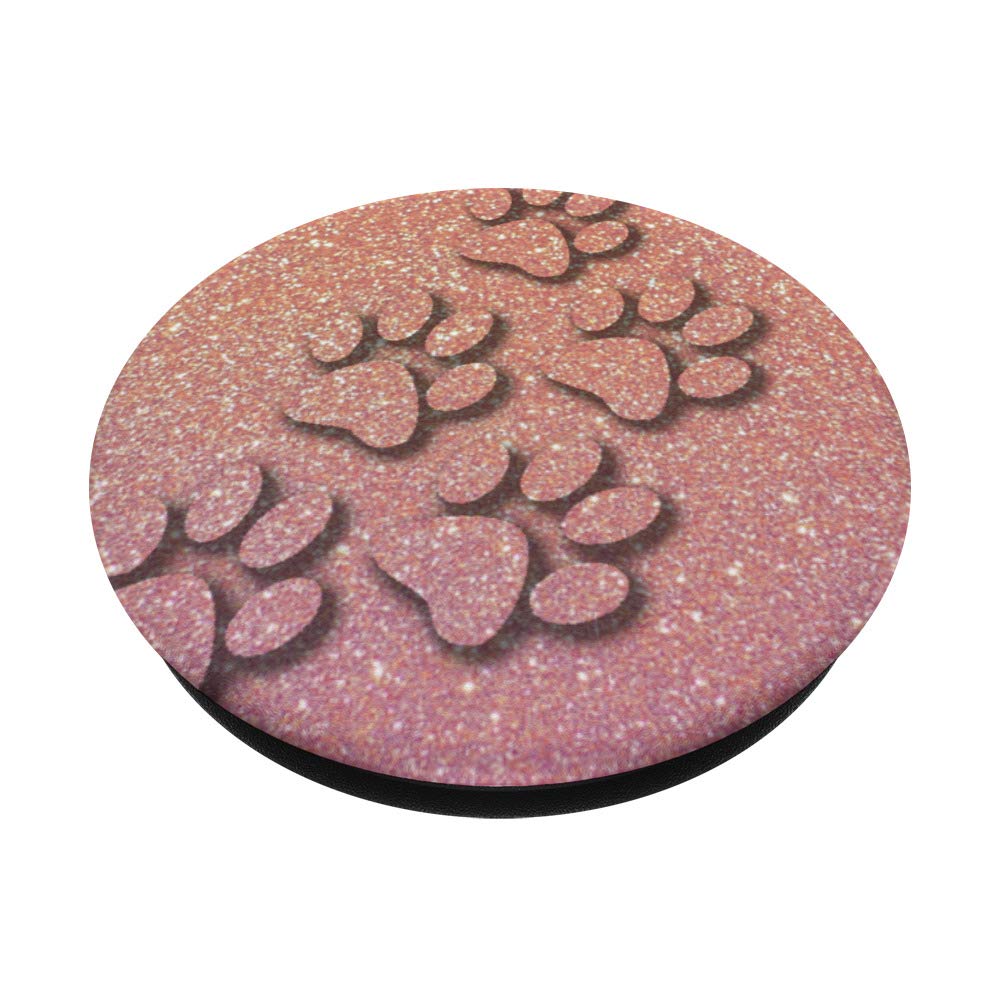 Adorable Pink Rose Paw Print PopSockets Phone Grip & Stand - Expandable Phone Holder for iPhone, Samsung Galaxy, Tablets - Perfect for Selfies, Gaming & Everyday Use