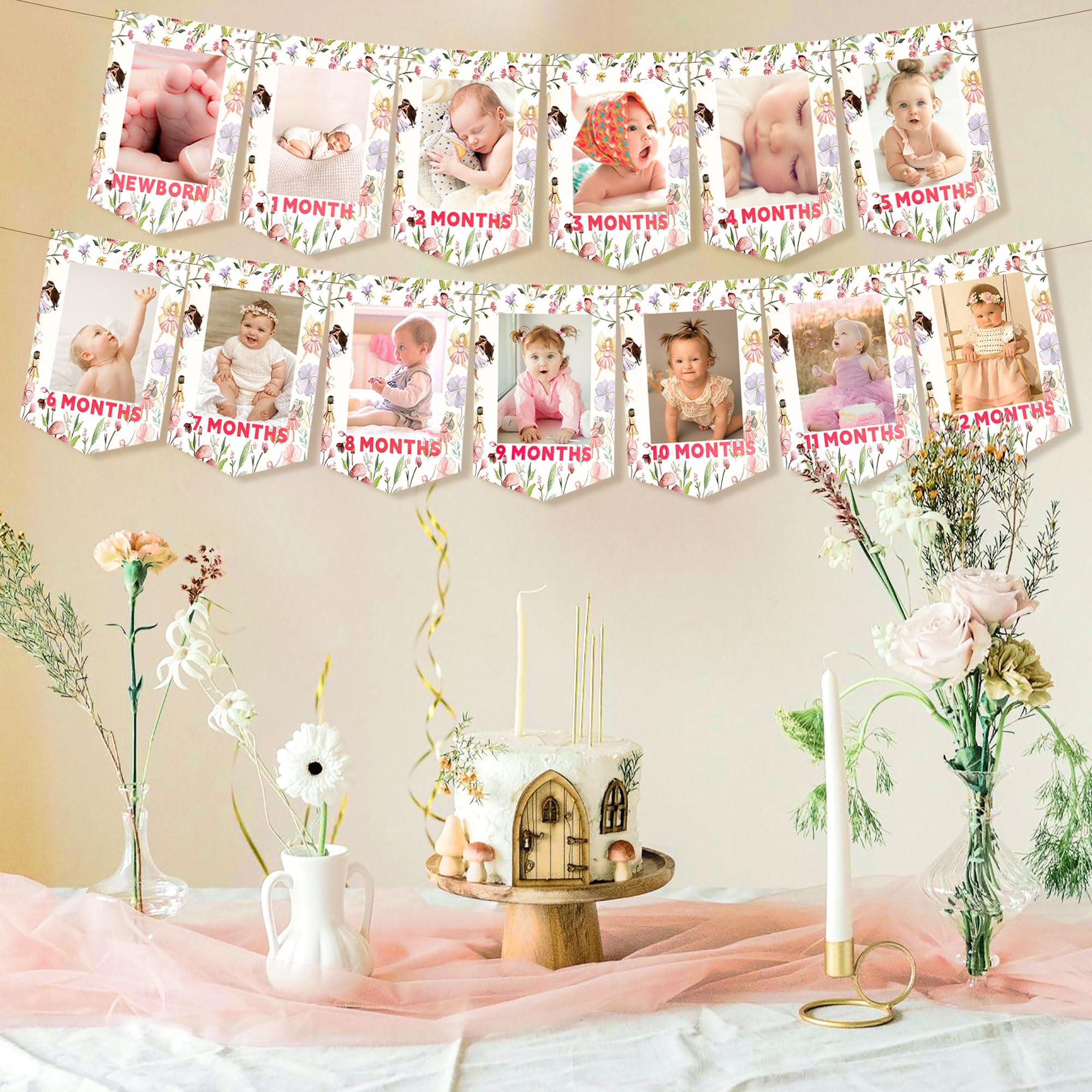 JeVenis Fairy First Birthday Decorations Set - My Fairy 1st Birthday Party Decor with High Chair Banner & Photo Backdrop - Perfect for Fairy-Themed Birthday Parties, Baby Showers & Special Celebrations