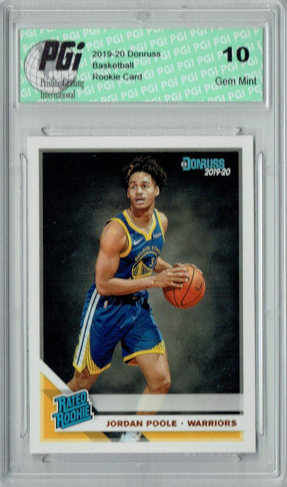 2019 Donruss Jordan Poole #226 Rookie Basketball Card PGI 10 Gem Mint - PSA Graded NBA Collectible for Basketball Fans & Card Investors - Perfect for Display, Trading, and Sports Memorabilia Collections