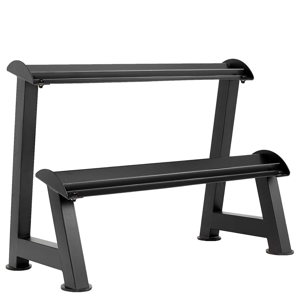 PAPABABE 2-Tier Dumbbell Rack - Heavy Duty Weight Storage Organizer for Home Gym Equipment - Perfect for Garage, Basement & Fitness Room Organization