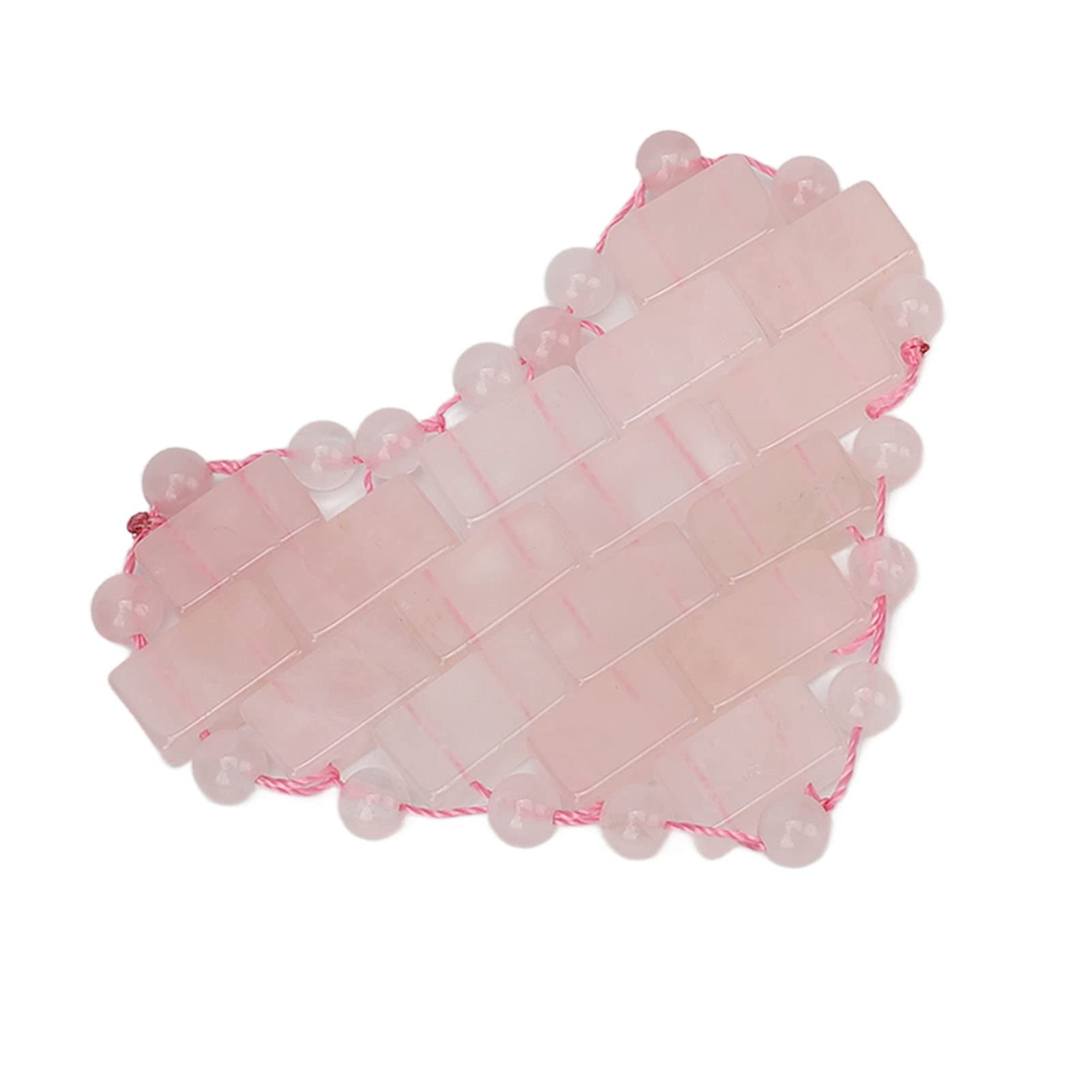 2Pcs Jade Stone Eye Pads for Wrinkles & Puffiness Removal - Heart Shaped Facial Massage Tool for Relaxation, Dark Circle Reduction & Stress Relief - Reusable Rose Quartz Eye Mask for Skincare & Beauty Routine - Perfect for Spa, Travel & Home Use