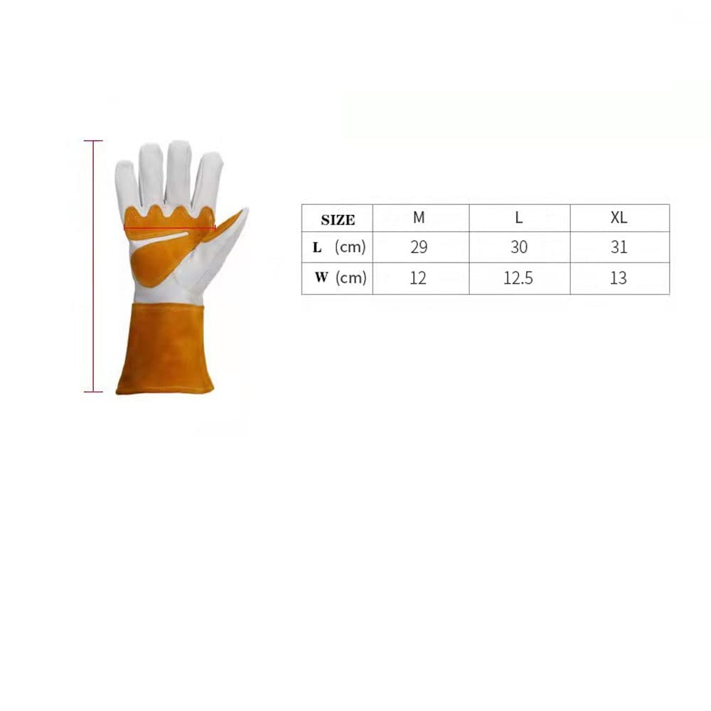 Heat-Insulated Gardening Gloves - Thorn Proof Cowhide Leather for Yard Work, Planting & Landscaping - Durable Household Cleaning Gloves (Yellow, X-Large) - Perfect for Outdoor Chores, Rose Pruning & Winter Protection