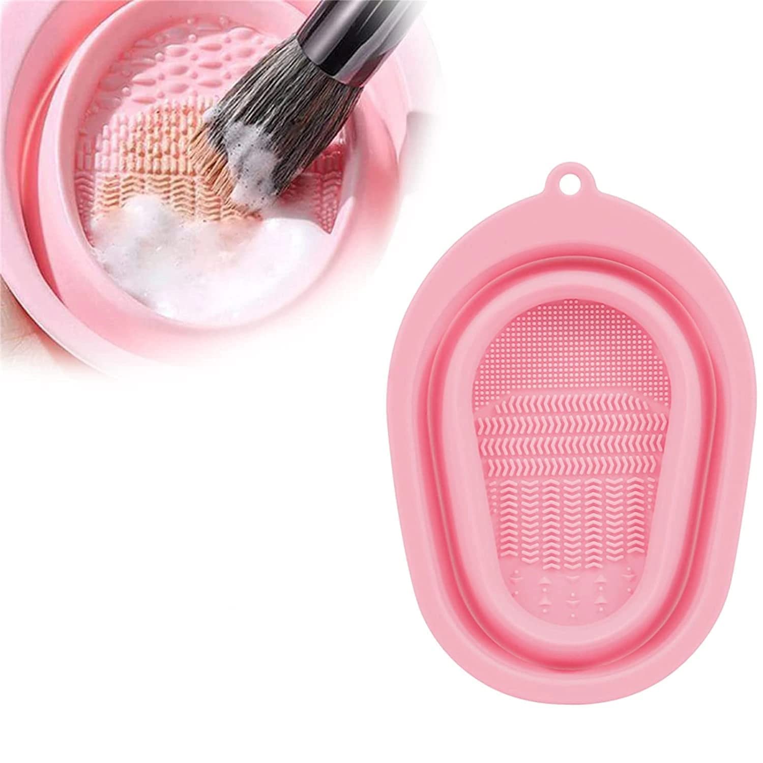 **Professional Silicone Makeup Brush Cleaning Bowl & Pad - Portable Folding Cosmetic Brush Cleaner Mat for Easy Washing (Multicolor) - Perfect for Travel, Home & Salon Use**