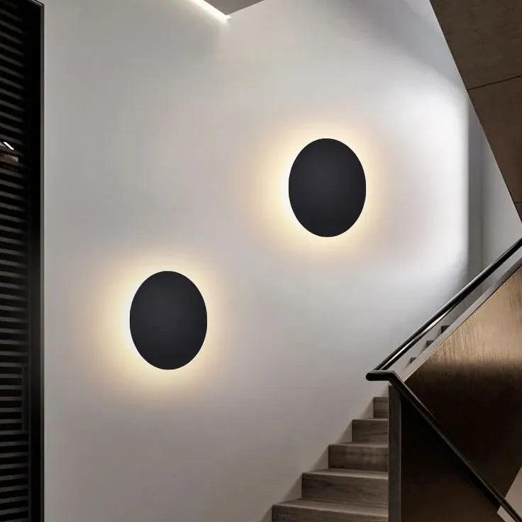 Round LED Wall Light for Indoor Use - Modern Dimmable Fixture for Living Room, Bedroom, and Hallway Lighting