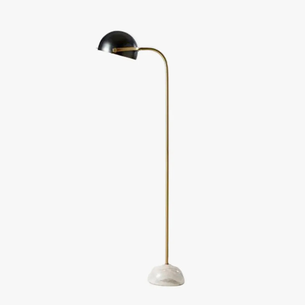 Modern Semi-Spherical Curved Arm Minimalist Floor Lamp - Adjustable LED Reading Light for Living Room, Bedroom, or Office - Perfect for Cozy Reading Nooks and Contemporary Home Decor