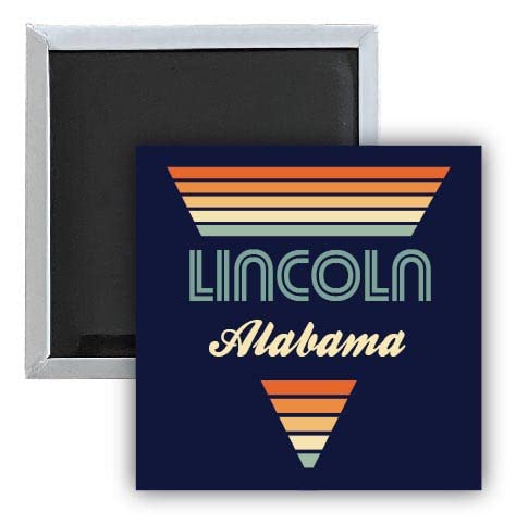 Lincoln Alabama Souvenir Fridge Magnet 2.5 x 2.5 Inch - Retro Vintage Design for Collectors & Travel Lovers - Perfect for Refrigerators, Lockers & Metal Surfaces