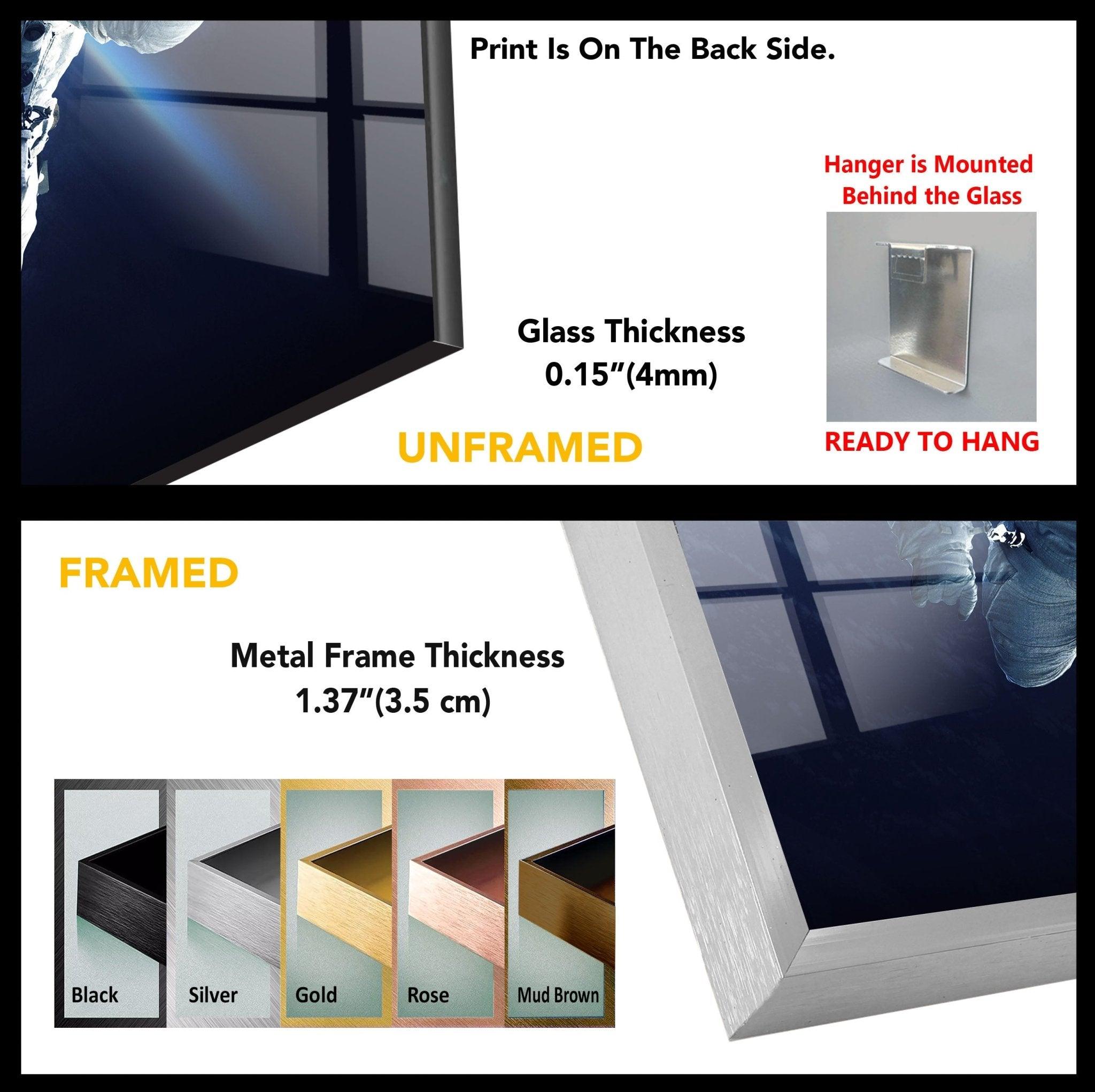 Astronaut Spacewalk Glass Wall Art - Stunning Space-Themed Decor for Living Room, Bedroom & Office
