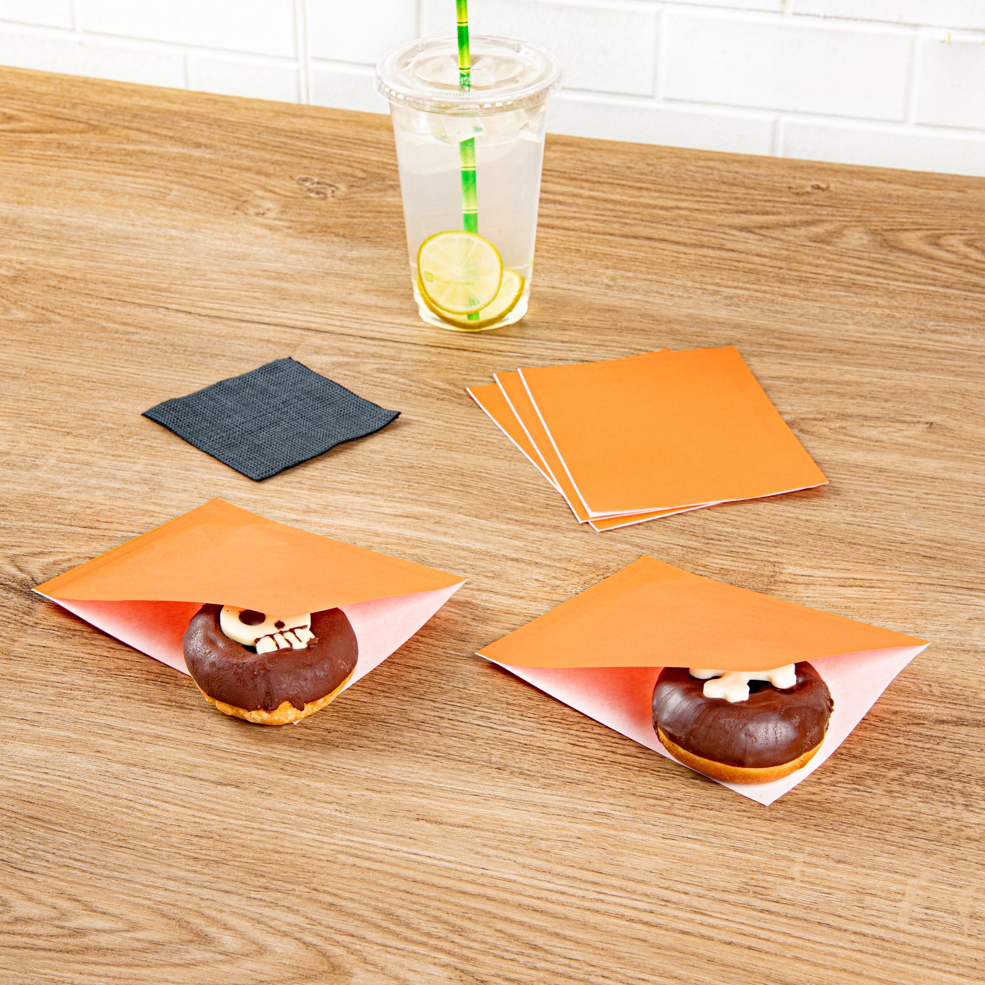 Tangerine Orange Greaseproof Paper Bags - Small Double Open Bags (6 1/4