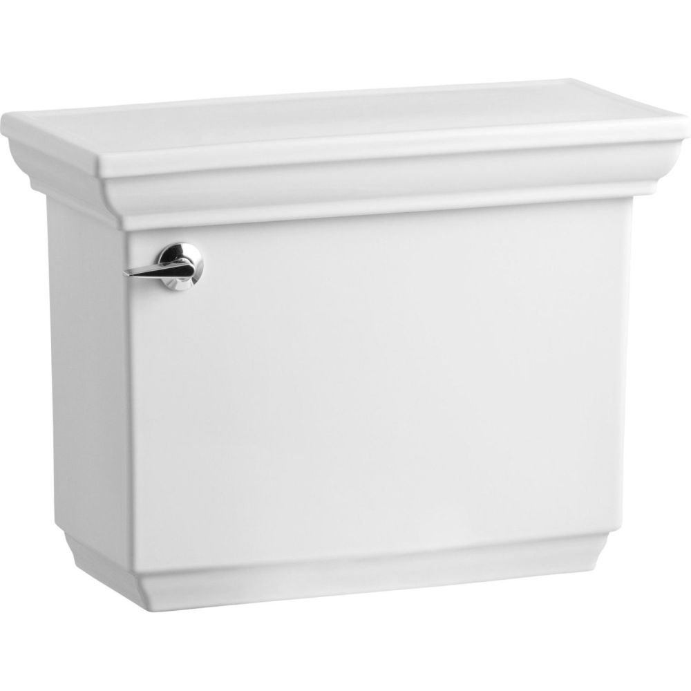 KOHLER K-4642-0 Memoirs Stately 1.6 GPF Toilet Tank Only - Left-Hand Trip Lever, Class Five Canister, White | Perfect for Bathroom Remodeling & Water-Efficient Toilet Upgrades