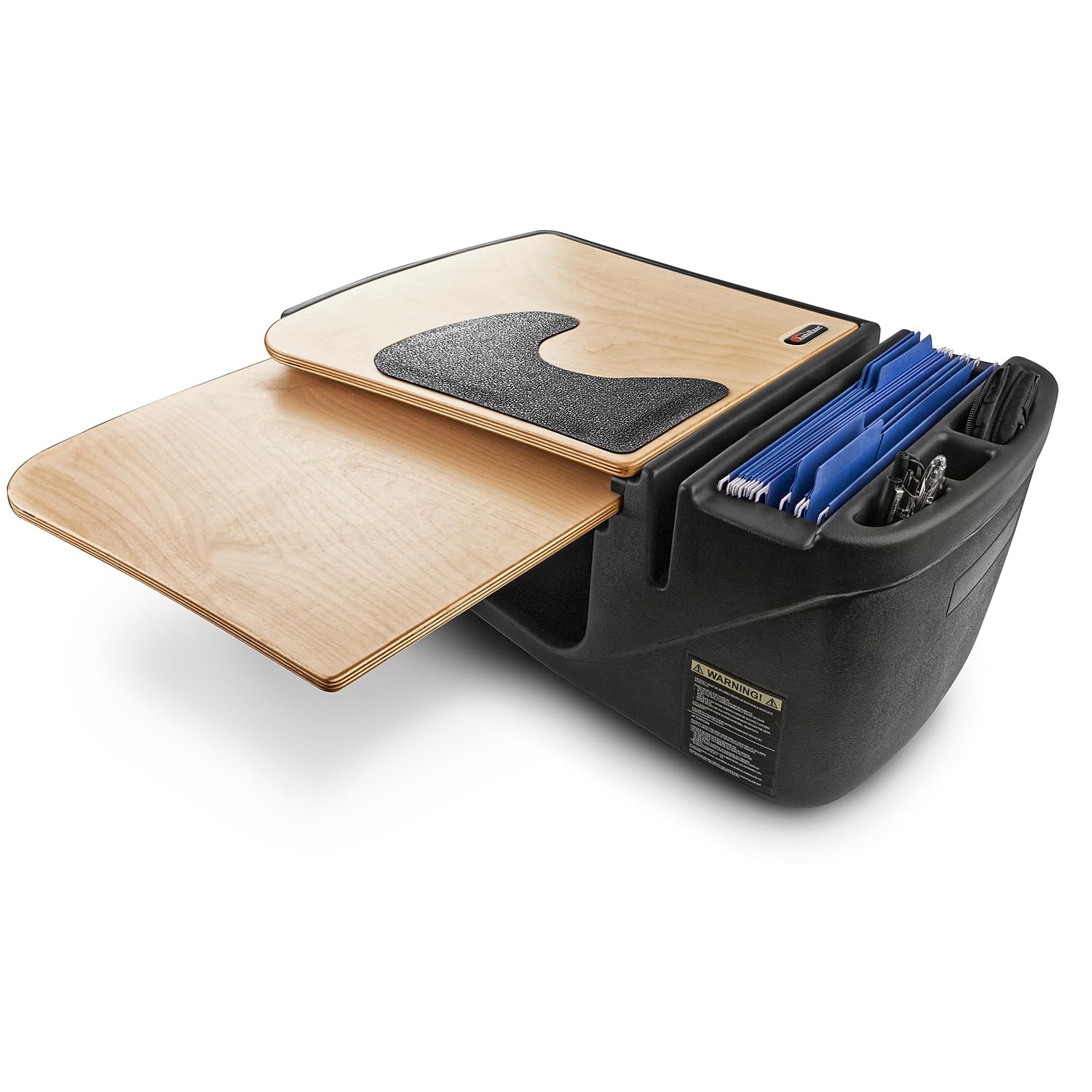 AutoExec AUE10020 GripMaster Car Desk - Premium Birch Finish Wooden Steering Wheel Tray for Laptop & Food - Perfect for Commuters, Road Trips & Office on the Go