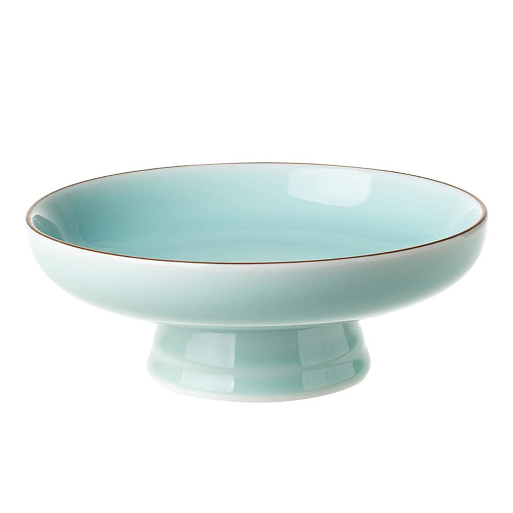 Ceramic Pedestal Bowl - Elegant Round Footed Fruit Dish for Dessert Display, Kitchen Counter Decor & Table Centerpiece | Perfect for Serving Fruits, Snacks, and Party Appetizers