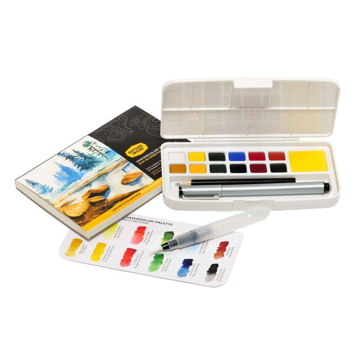 Premium Backpack Watercolor Painting Kit - Portable Travel Art Supplies Set for Adults & Kids - Perfect for Outdoor Sketching, Hiking & Camping