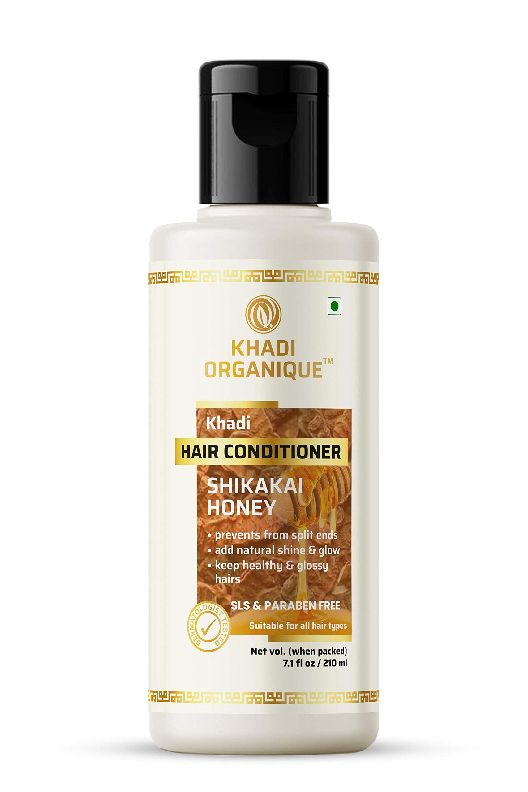 Khadi Organique Shikakai Honey Hair Conditioner - SLS & Paraben Free, 8.8oz (Pack of 1) for Dry, Damaged Hair - Natural Ayurvedic Hair Care for Shine & Softness - Perfect for Daily Use & Hair Repair Routine