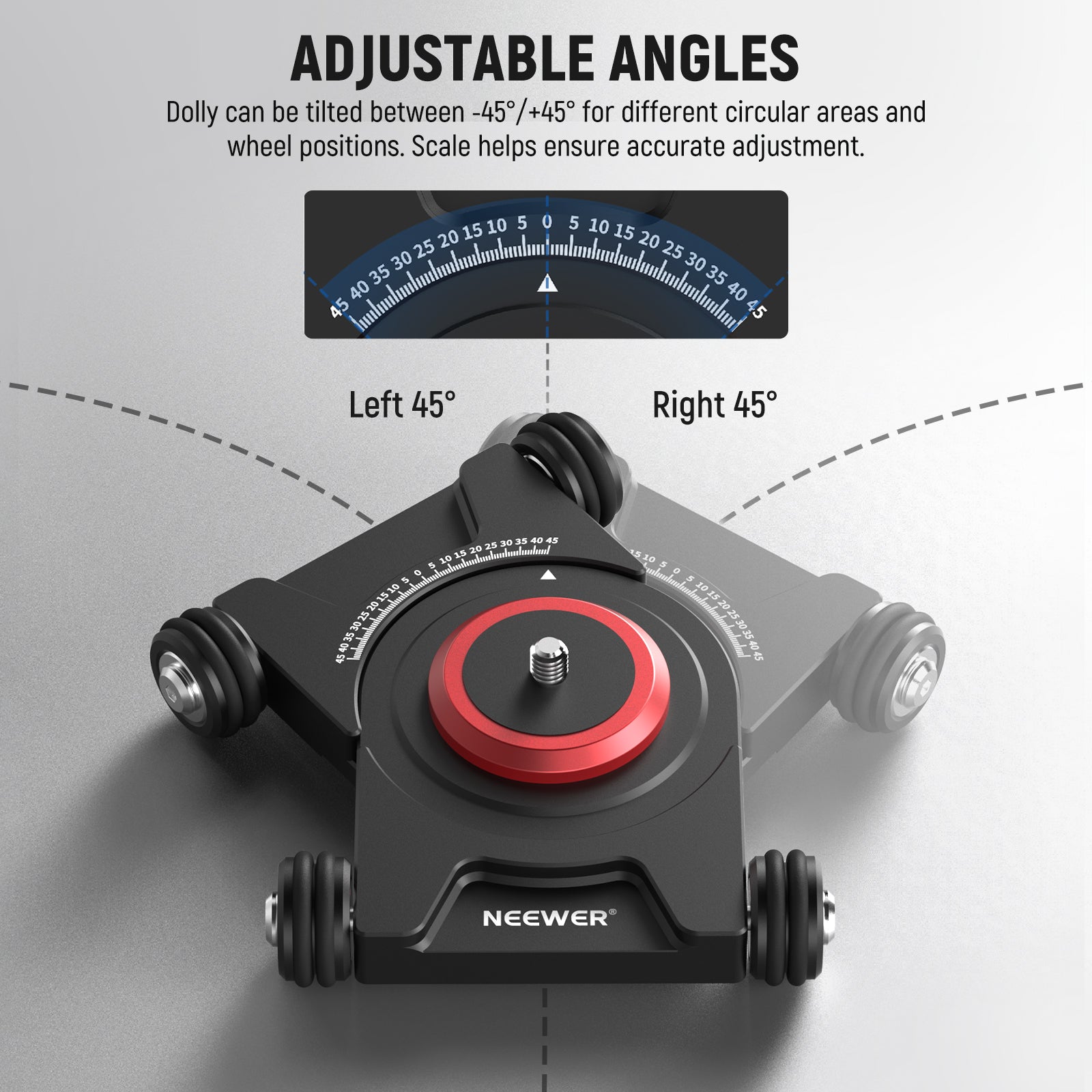NEEWER SD001 Professional Camera Slider Dolly with 360° Ball Head & Universal Phone Clamp - Perfect for Time-Lapse Photography, Vlogging, and Smooth Video Shots