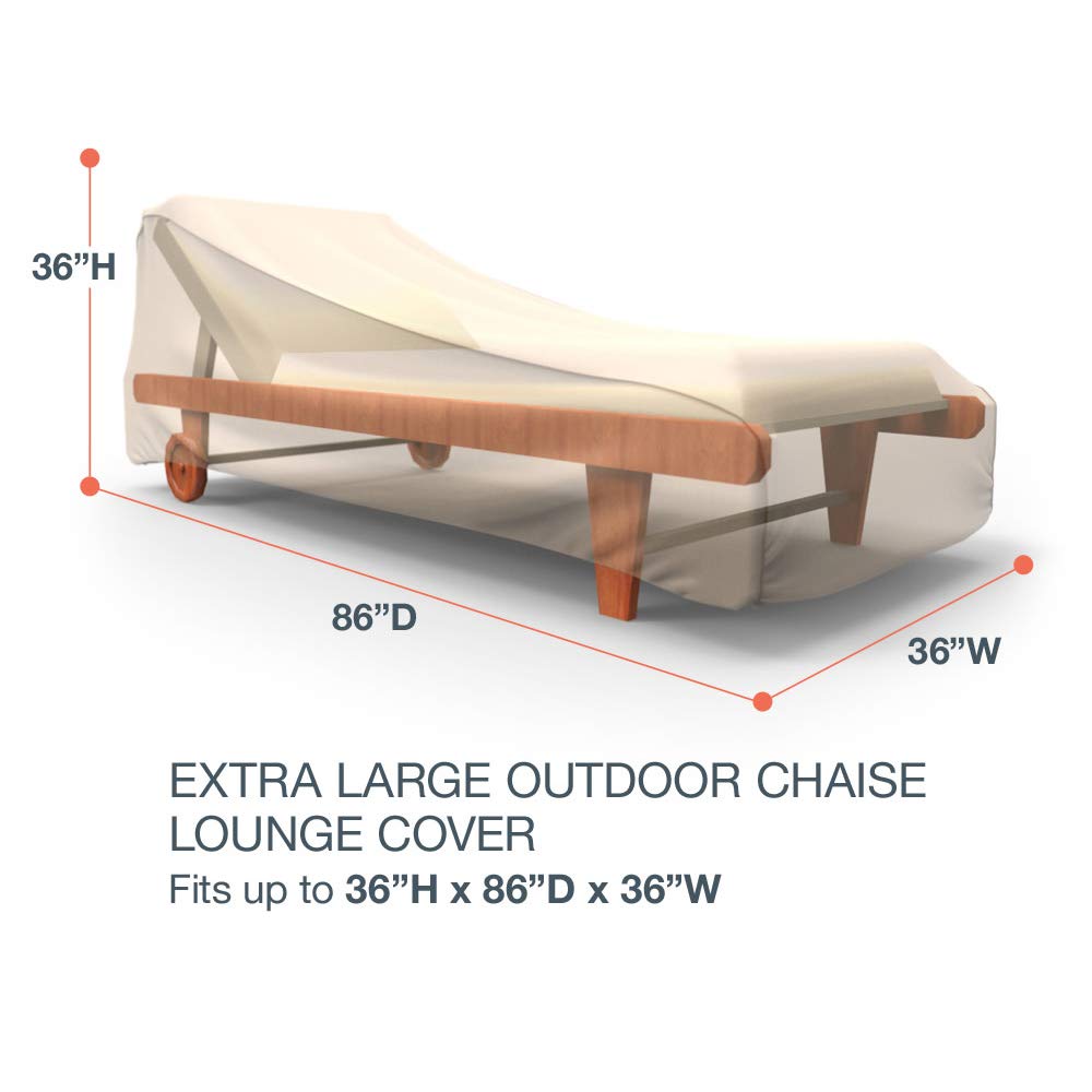 Budge Sendona Chaise Lounge Chair Cover - Extra Large Tan Slipcover - Waterproof & Stretchable Furniture Protector for Indoor/Outdoor Use - Perfect for Living Room, Patio, or Poolside