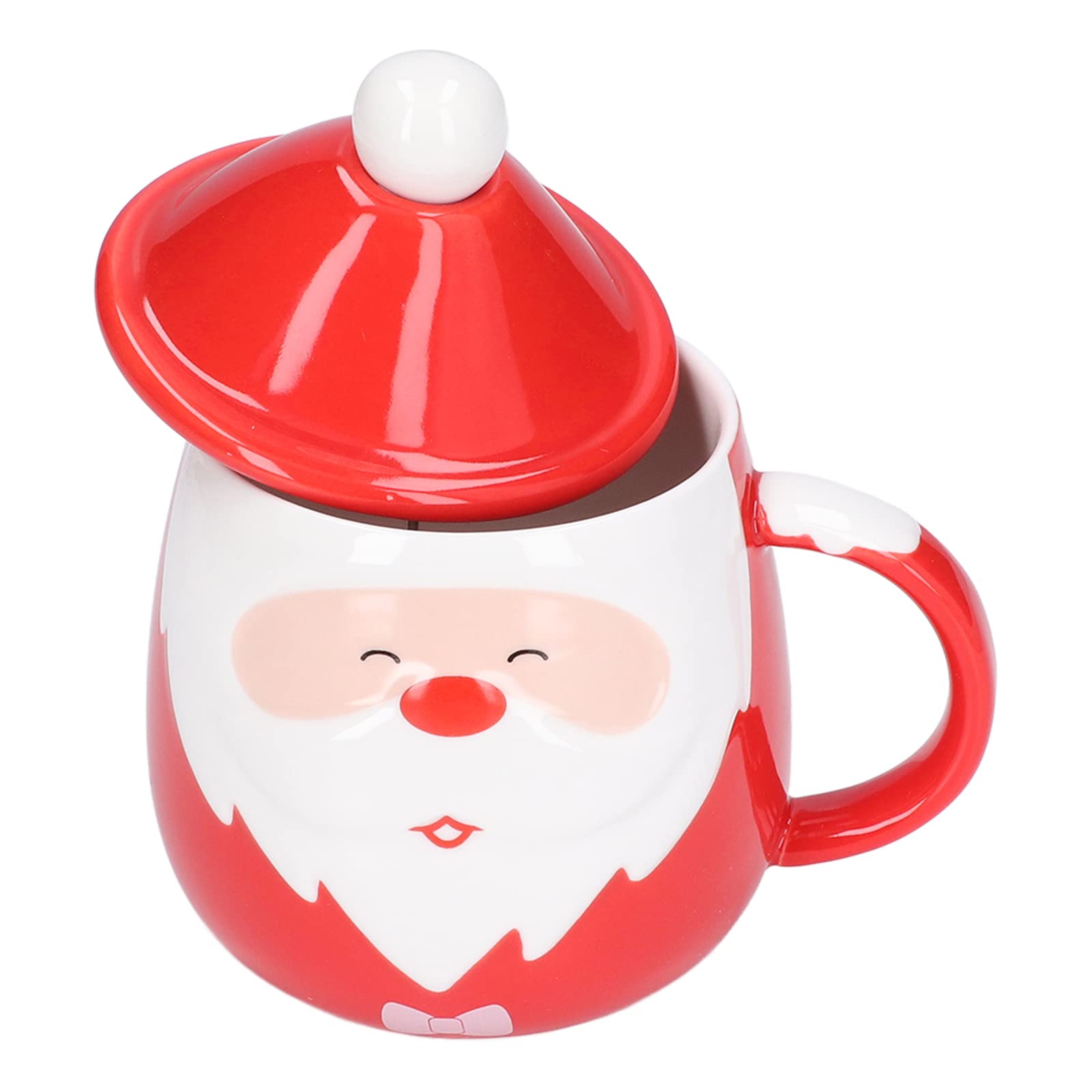 Christmas Coffee Mug - 450ml Ceramic Tea & Milk Cup with Lid & Spoon - Perfect for Home, Bedroom, Living Room - Ideal for Holiday Gifts, Office Use & Cozy Winter Mornings