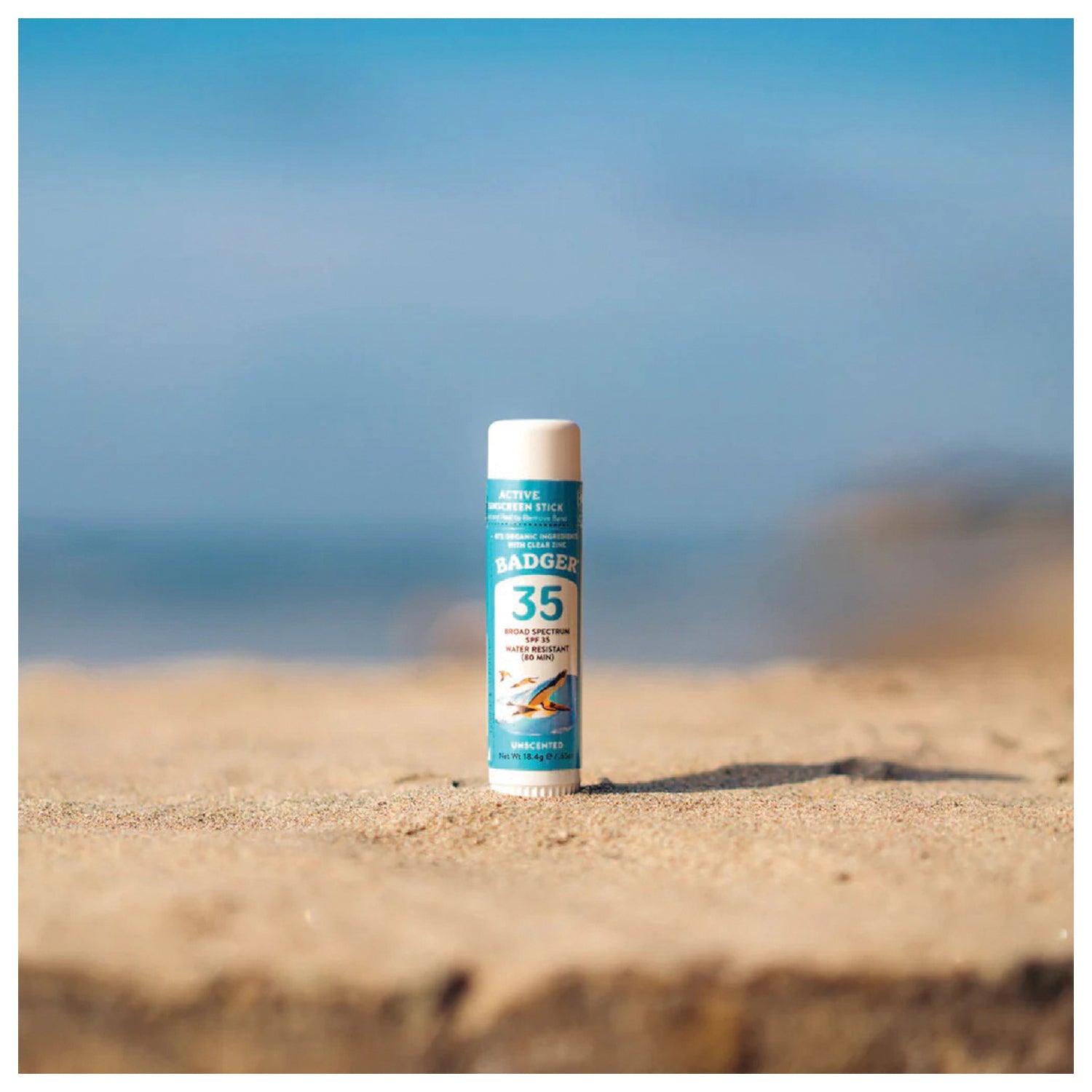 Badger SPF 35 Clear Sport Sunscreen Stick 0.65 oz - Water Resistant, Broad Spectrum UVA/UVB Protection - Perfect for Outdoor Activities, Swimming & Sports