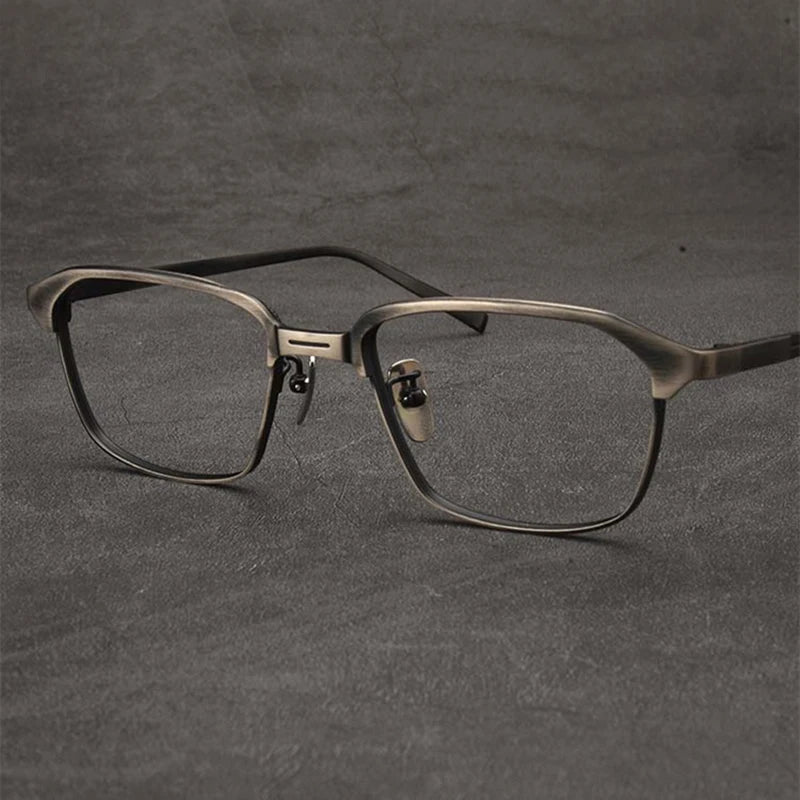 Stylish Black Unisex Titanium Full Rim Square Eyeglasses 49024 - Perfect for Work, Reading & Fashion Accessories