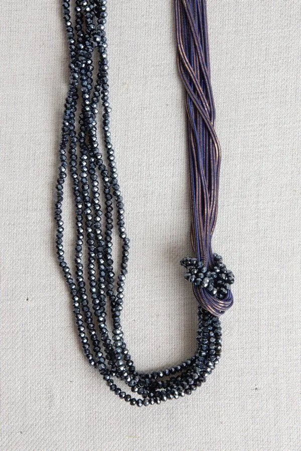Elegant Knotted Chain Beaded Statement Necklace for Women - Boho Chic Jewelry for Parties, Weddings & Date Nights