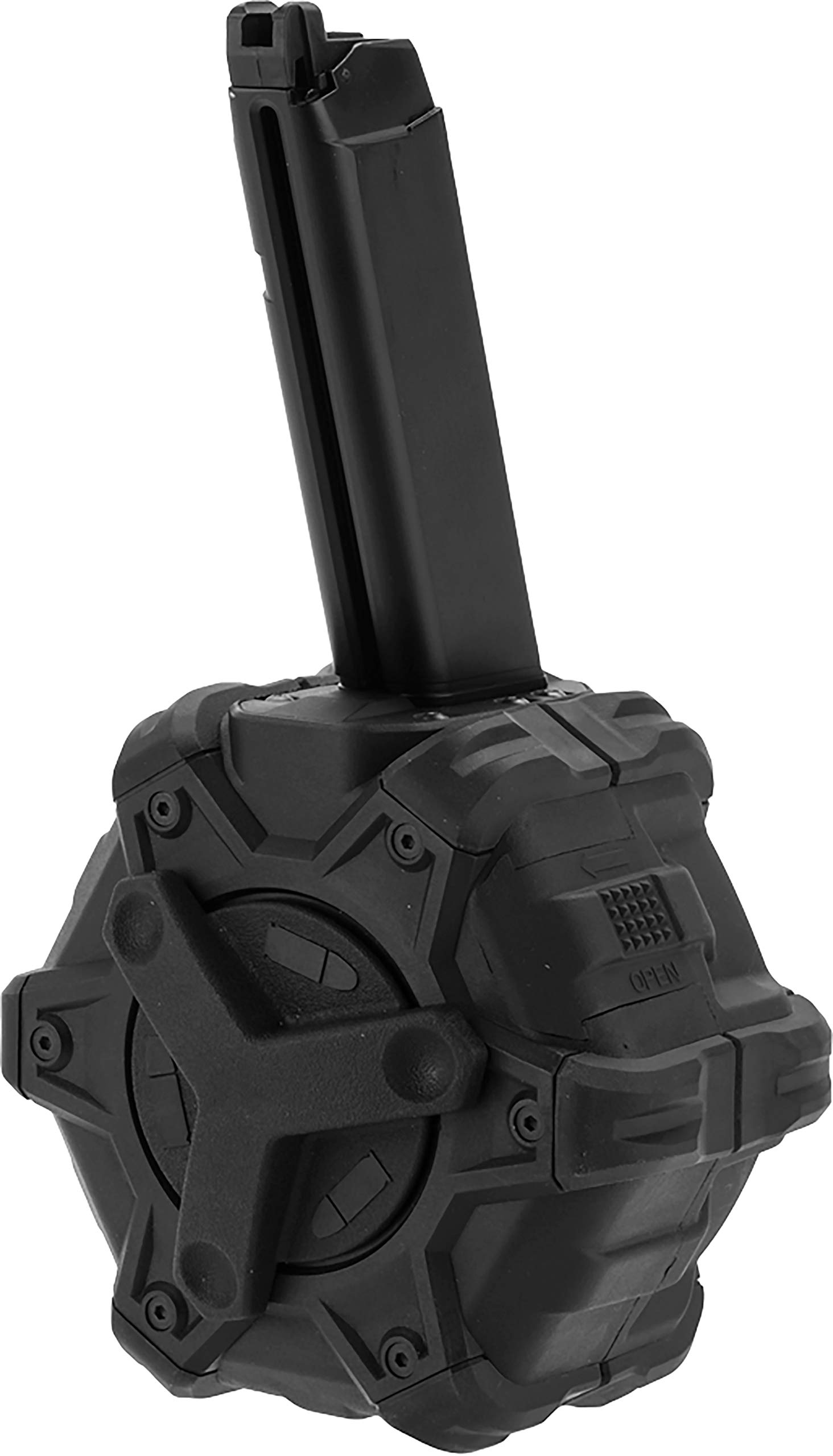 Evike AW Custom Adaptive Airsoft Drum Magazine - High-Capacity GBB Magazine for Airsoft Pistols & Rifles | Perfect for Milsim, Tactical Training & Competitive Shooting