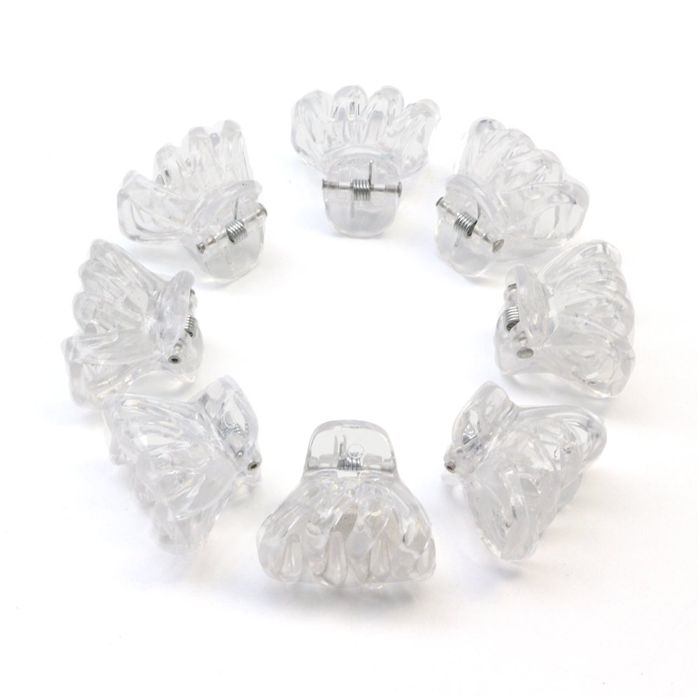 Dofash 12Pcs 2CM/0.79IN Plastic Hair Claw Clips for Women & Girls - Octopus Hair Grips, Jaw Hair Clips, Clear Hair Accessories for Ponytails, Buns & Updos