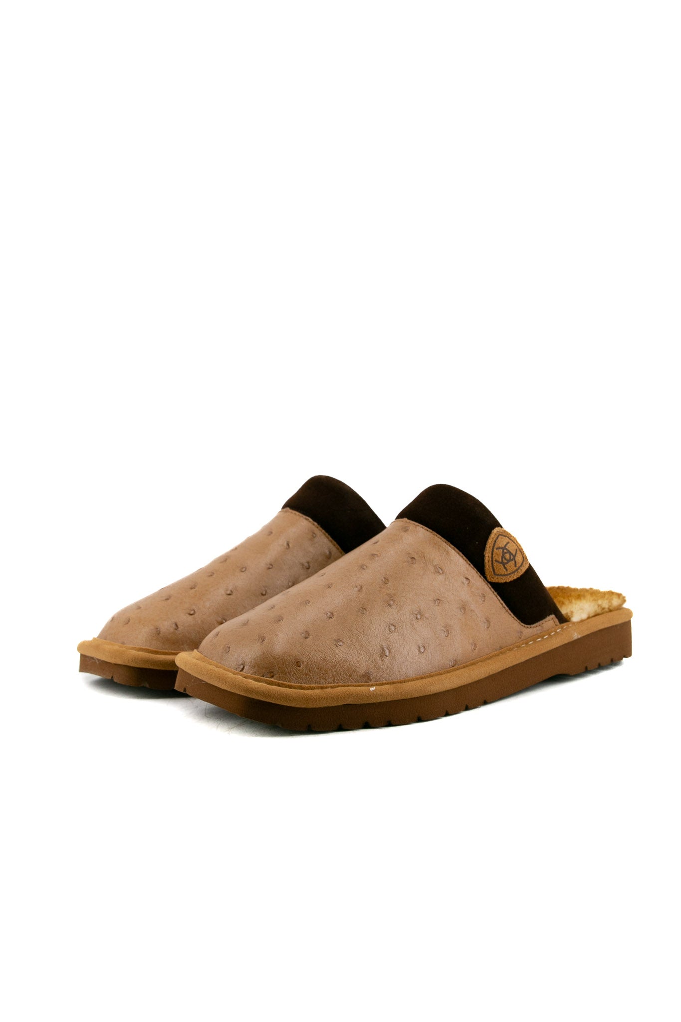 Ariat Silversmith Men's Ostrich Leather Slippers - Comfortable Casual House Shoes for Indoor/Outdoor Wear