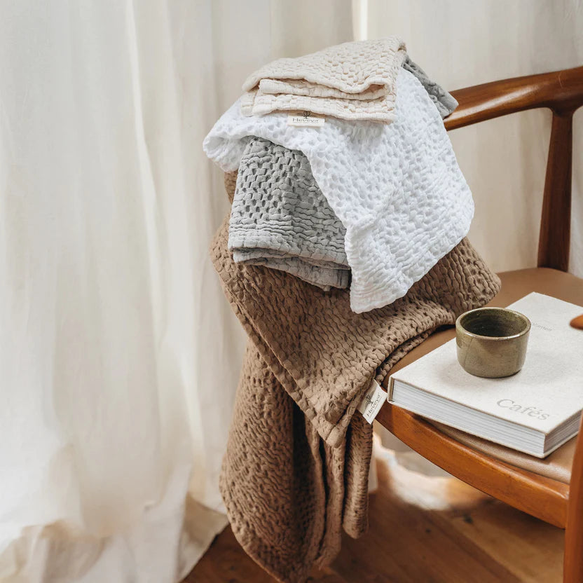 Heveya® Premium Bathroom Essentials Set - Organic Cotton Towels & Spa Accessories for Luxury Bath & Shower Experience