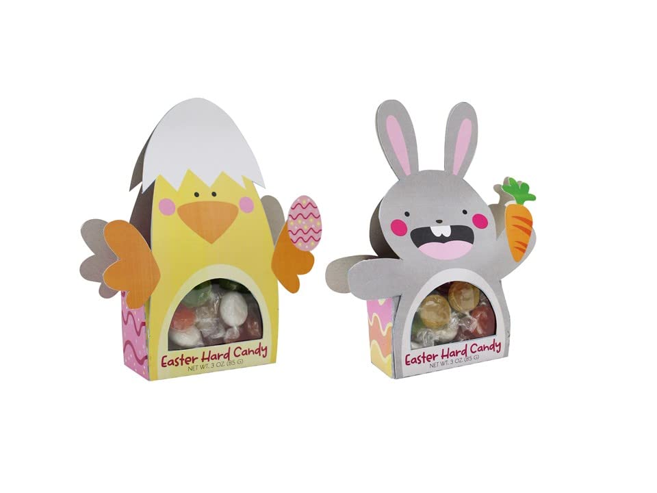 Too Good Gourmet Easter Hard Candy - Assorted Fruit Flavors | Bunny & Chick Shaped Sweets & Snacks | 6-Pack Gift Box (3 Each) | Perfect for Easter Baskets, Party Favors & Holiday Gifting