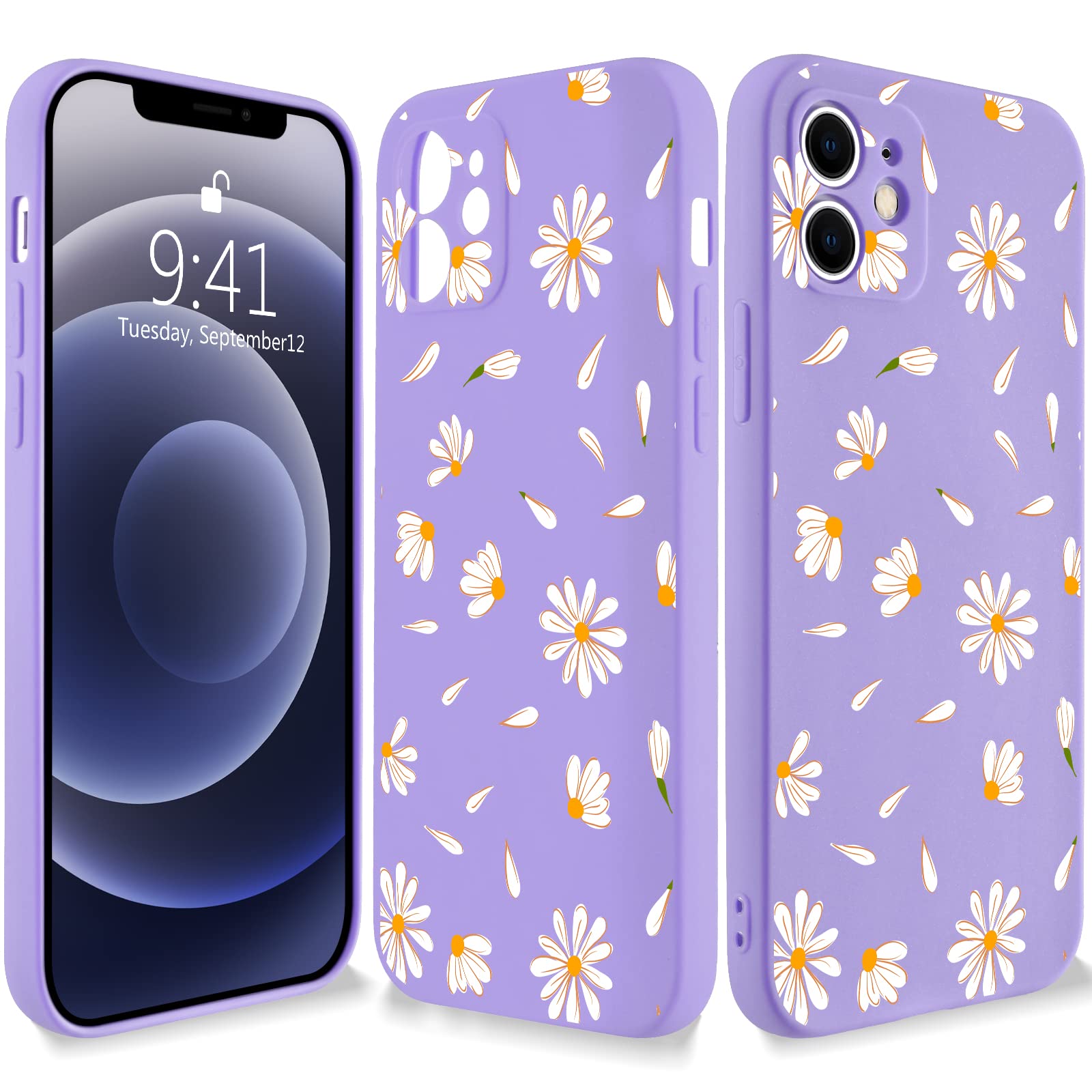 **JOYLAND Silicone Daisy Flower Phone Case for iPhone 11 Pro Max – Floral Bumper Skin, Anti-Scratch & Shockproof Purple TPU Cover – Perfect for Everyday Protection & Stylish Outfits**
