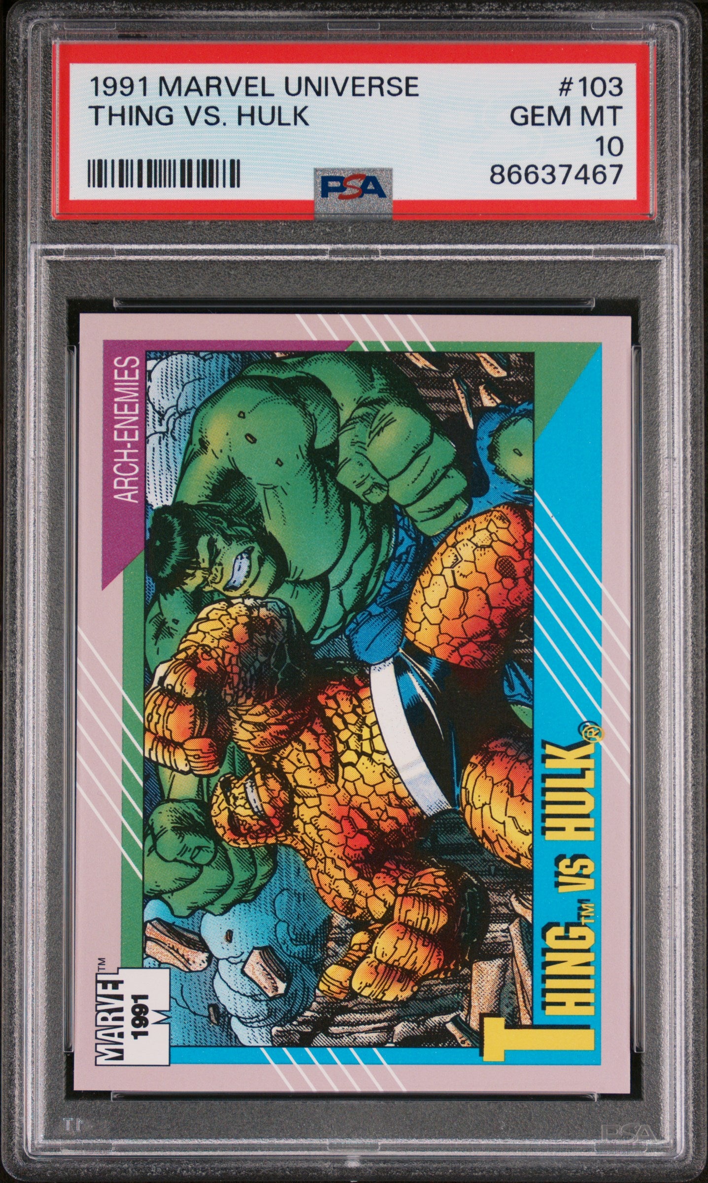 1991 Marvel Universe Thing vs. Hulk #103 PSA 10 Graded Comic - Collectible Action Figure for Superhero Fans | Perfect for Display, Gifts & Investment