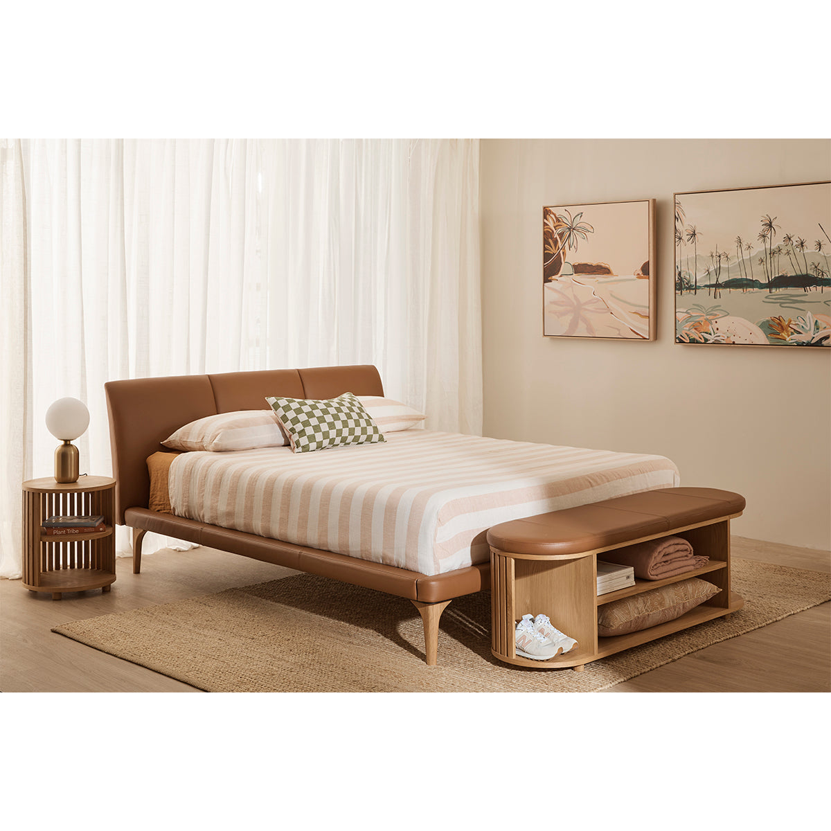 Modern Nightstand with USB Ports - Wooden Bedside Table with Drawer for Bedroom, Living Room & Office - Compact End Table for Small Spaces