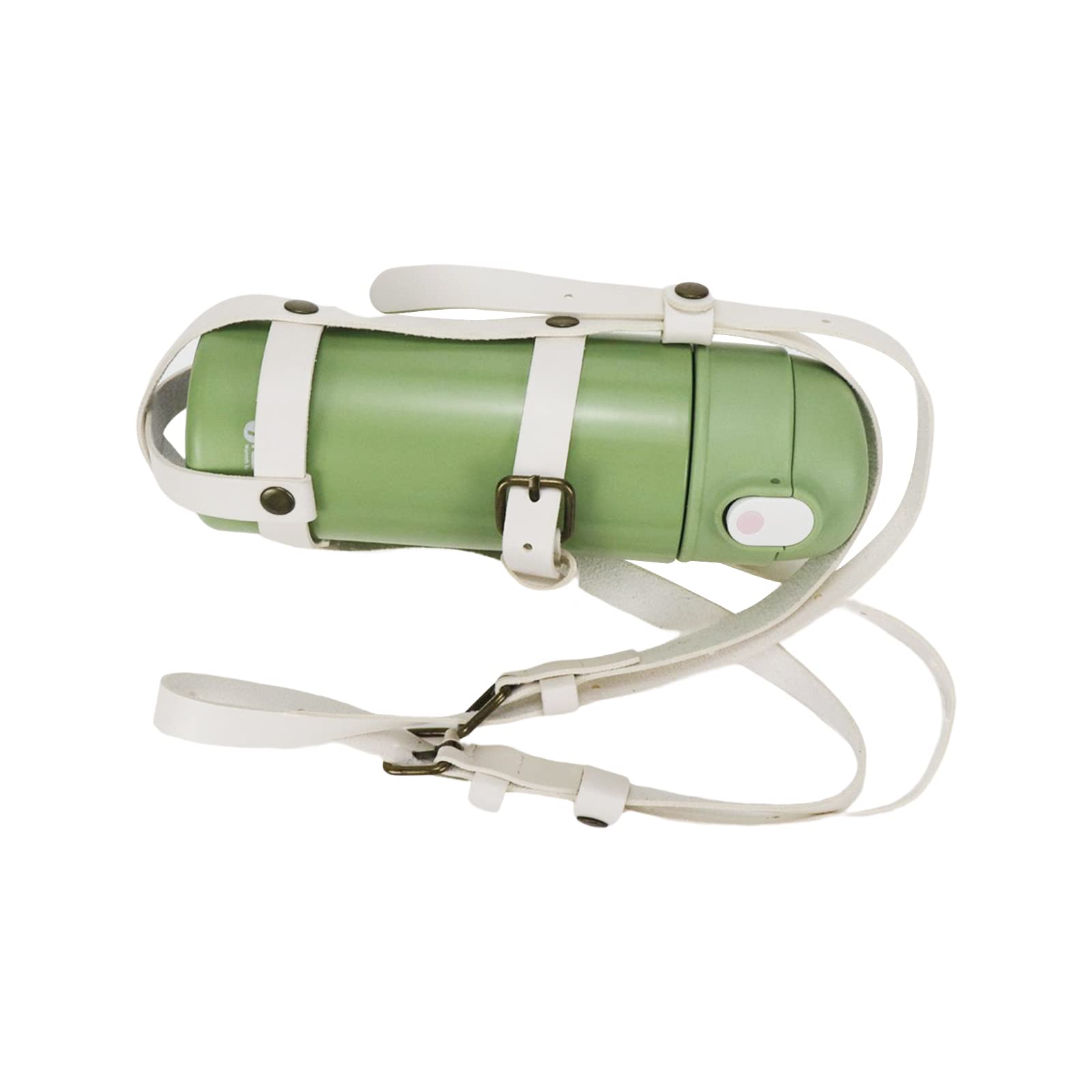 Adjustable PU Leather Shoulder Strap for Universal Water Bottles - White Water Bottle Straps for Walking, Hiking, and Outdoor Adventures