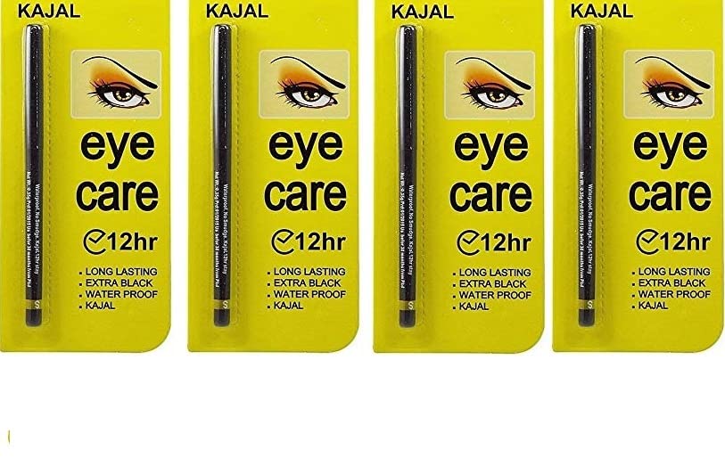 Zirak Eyecare Colossal Super Black Matte Finish Waterproof Eye Kajal Pencil Combo Pack - Pack of 4 | Smudge-Proof & Long-Lasting Eyeliner for Dramatic Eye Makeup | Perfect for Everyday Wear, Parties & Special Occasions