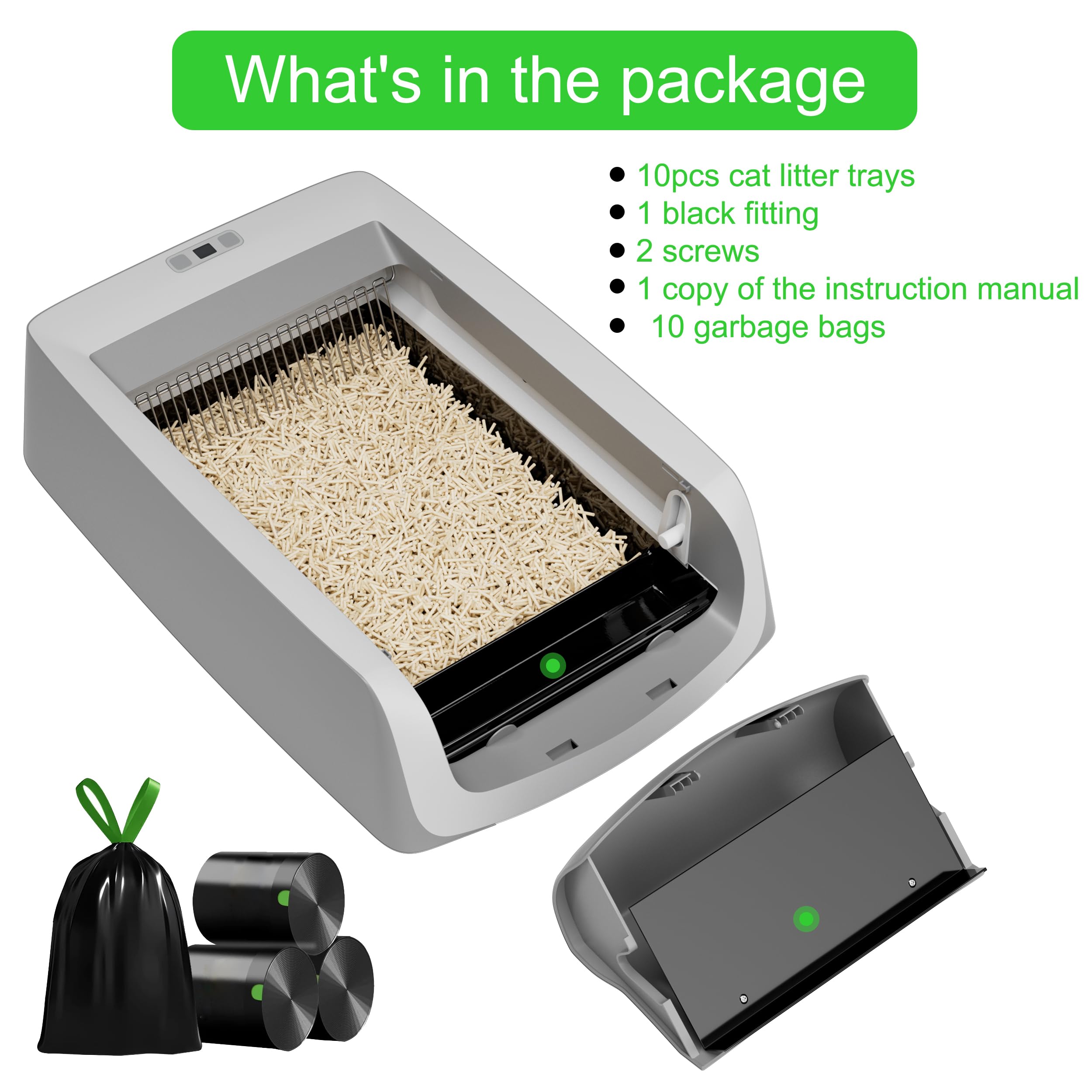 Disposable Litter Box Tray for PetSafe Scoop-Free Self-Cleaning Cat Litter Box - 10 Pack Durable & Easy Clean Cat Litter Pans (Black) - Perfect for Multi-Cat Homes & Busy Pet Owners