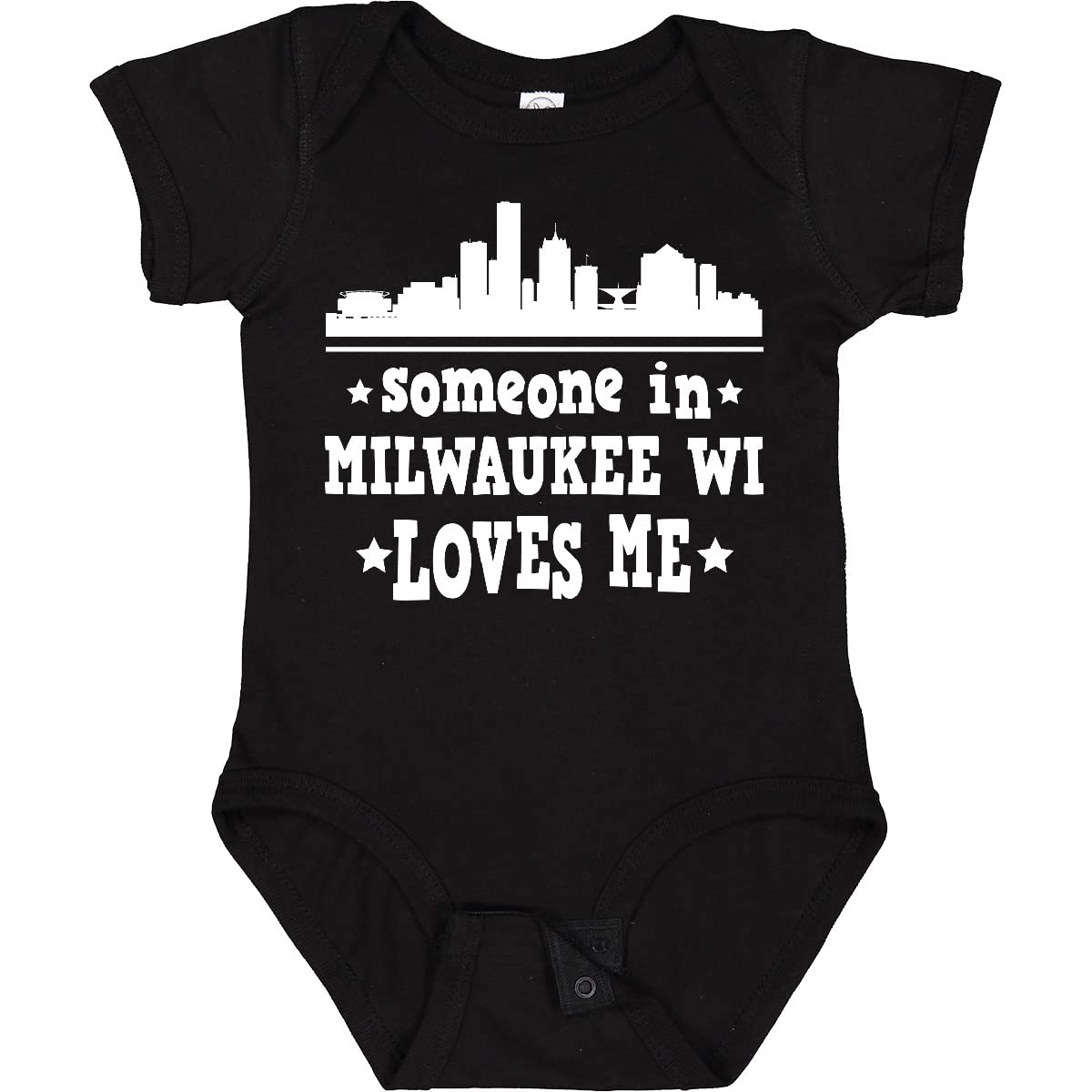 Inktastic Milwaukee Wisconsin Someone Loves Me Baby Bodysuit - Soft Cotton Infant Onesie for Boys & Girls - Perfect for Family Outings, Photo Shoots & Gift Giving