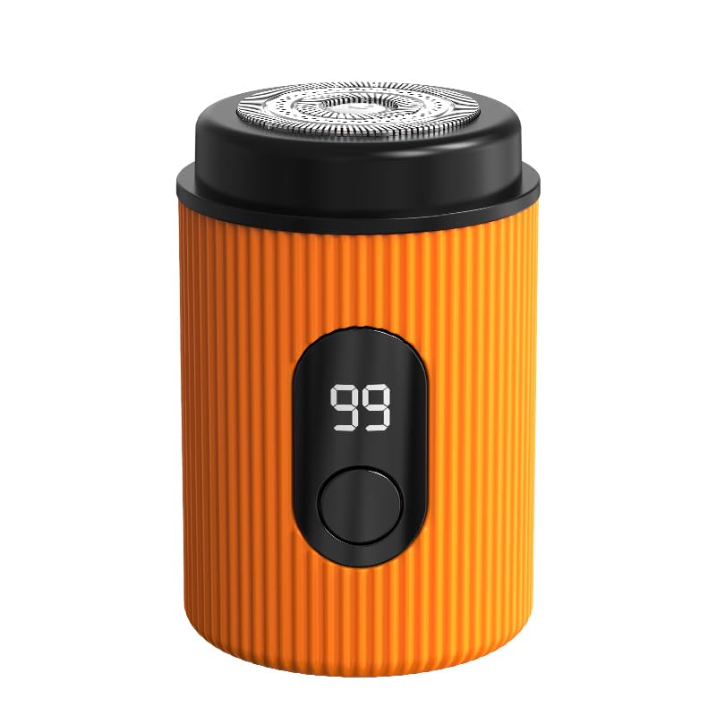 Mini Electric Shaver for Men & Women - Portable Pocket Size Travel Shaver with Type-C Charging & Waterproof Design - Perfect for Home, Office & On-the-Go Grooming (Orange)