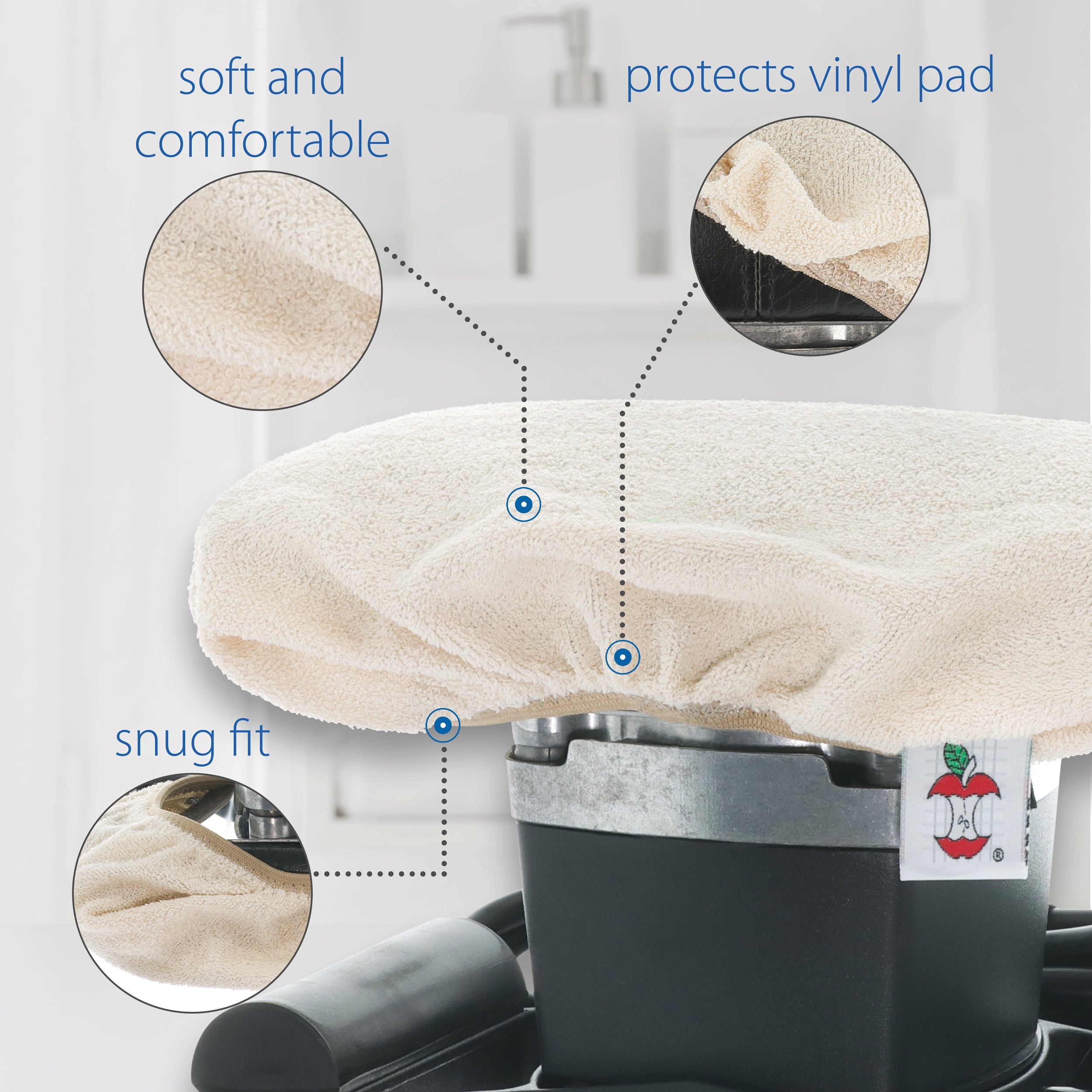 Jeanie Rub Terry Cloth Massage Pad Covers 3 Pack - Soft & Absorbent Spa Quality Covers for Massage Tables, Chairs & Beds - Perfect for Home, Salon & Professional Use