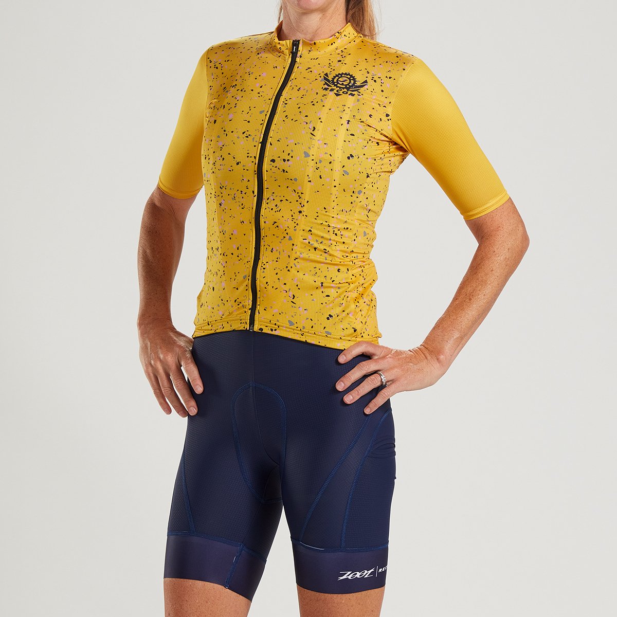 Women's Cycling Jersey - High Performance Recon Bike Jersey in Marigold for Road & Mountain Biking | Breathable & Moisture-Wicking for Outdoor Sports