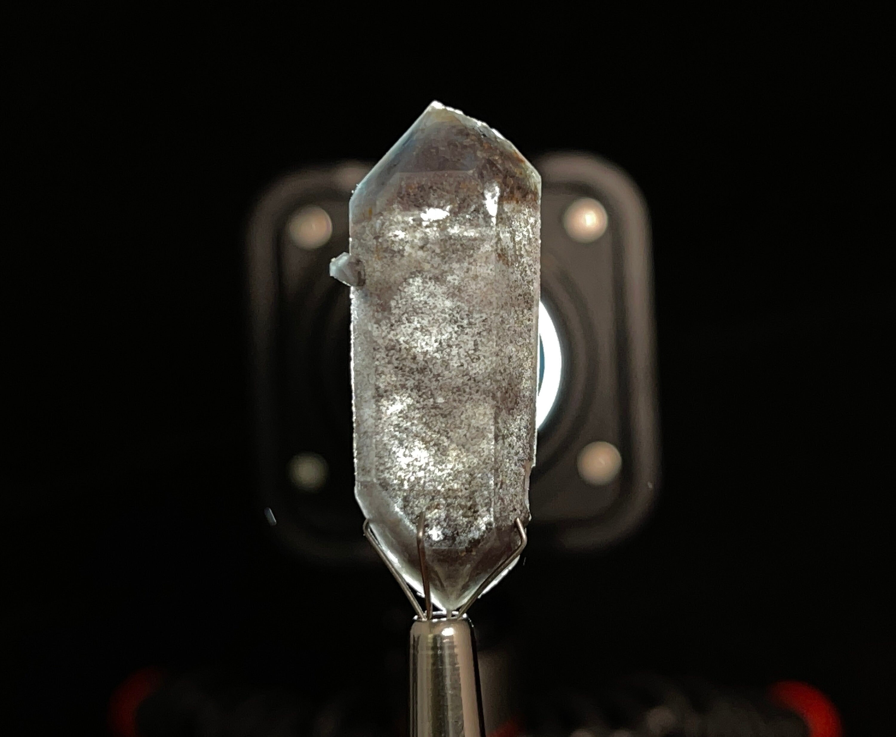 PAPAGOITE in QUARTZ Raw Crystal Point with HEMATITE - Rare Metaphysical Healing Stone for Meditation, Energy Work & Spiritual Growth | Natural Mineral Specimen for Collectors