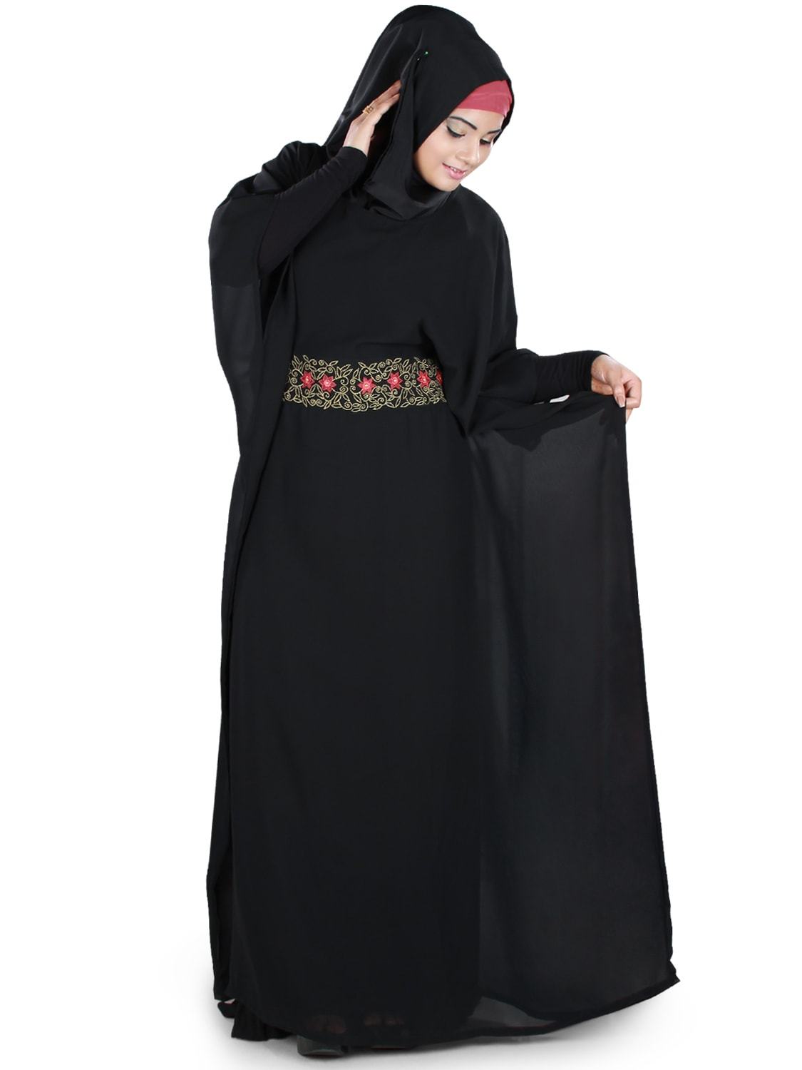 Elegant Aanisah Kaftan Dress for Women - Flowy Long Sleeve Maxi Dress with Embroidery - Perfect for Beach Cover Up, Boho Party or Casual Wear