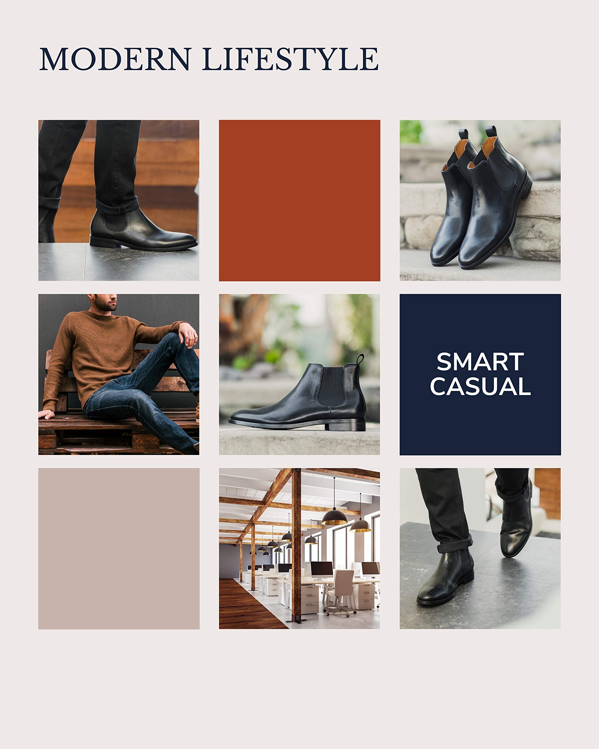 Dunross & Sons Men's Chelsea Boots - Jayden Dress Boots for Men | Comfortable Leather Boots for Work, Office & Casual Wear | Waterproof & Slip-Resistant