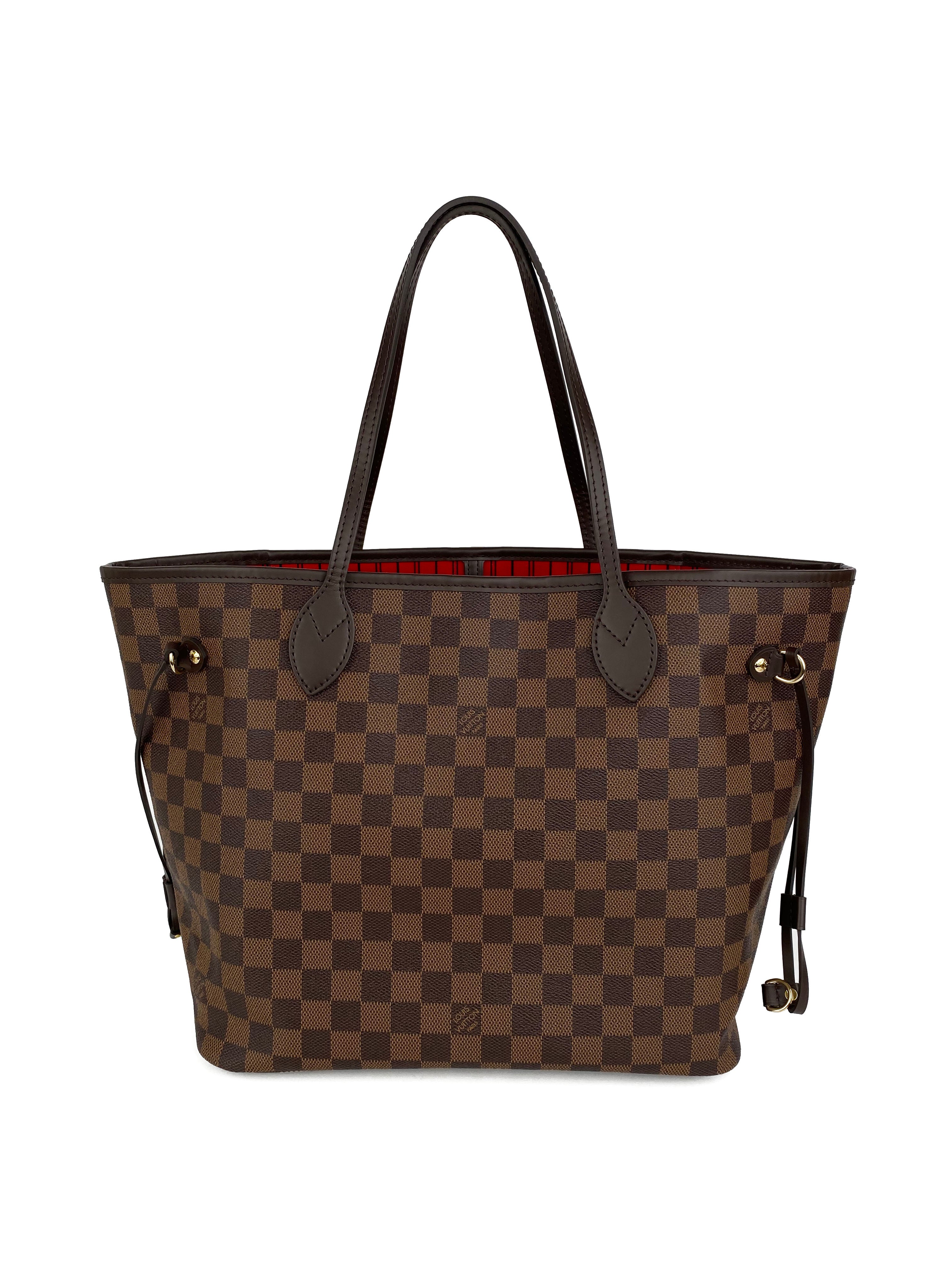 Authentic Louis Vuitton Damier Ebene Neverfull MM Tote Bag - Luxury Designer Handbag for Women, Perfect for Work, Travel & Everyday Use