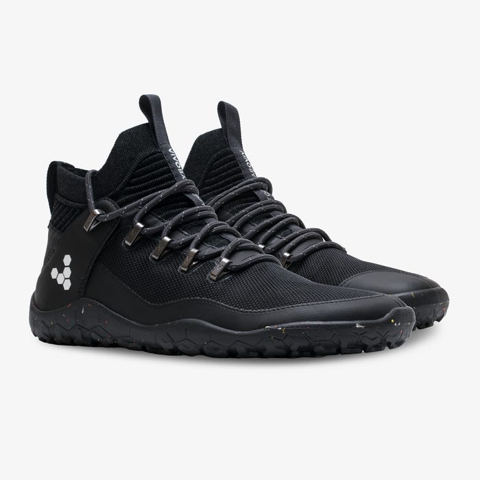 Vivobarefoot Magna Trail II FG Men's Barefoot Hiking Shoes - Obsidian Black for Outdoor Trail Running & Adventure Travel
