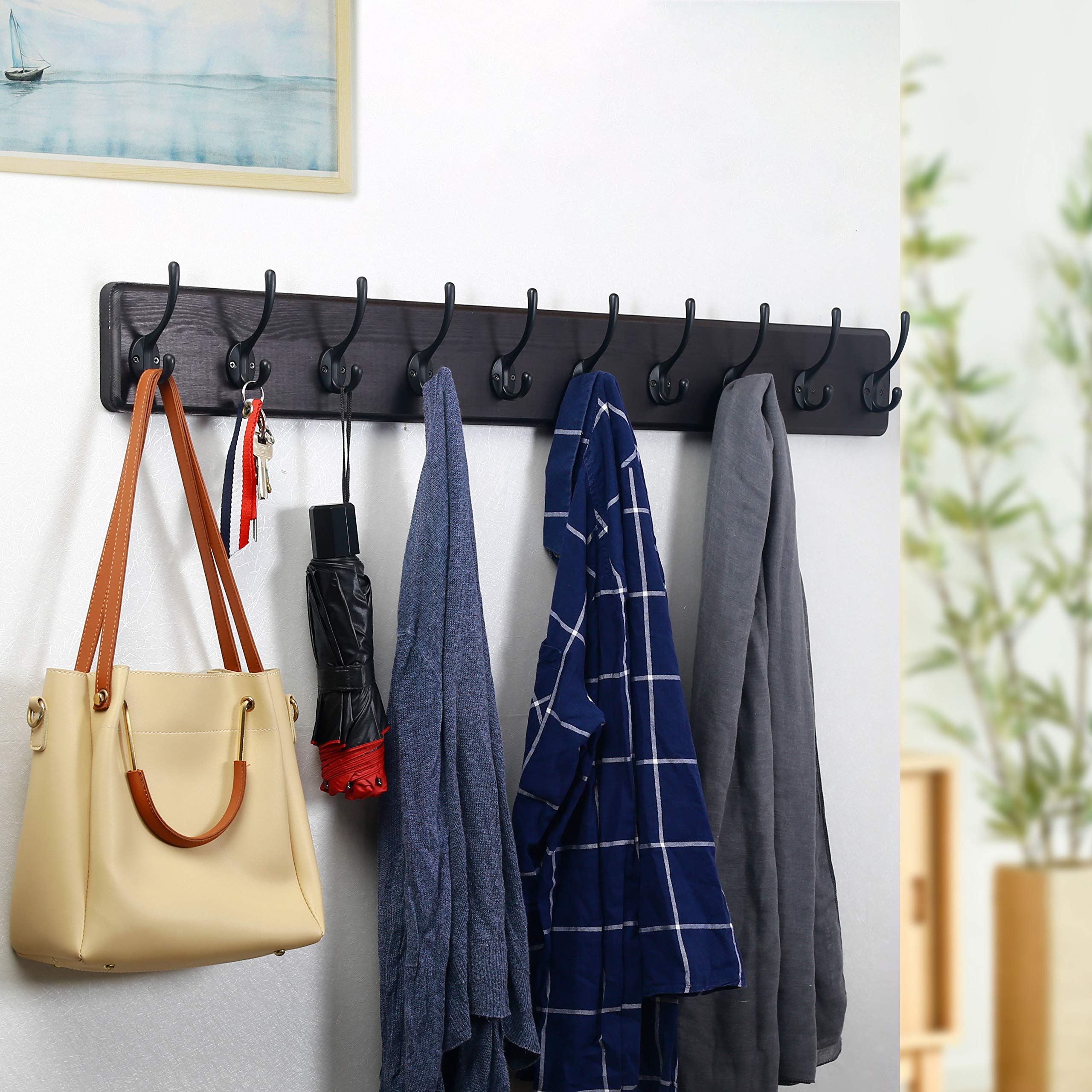 WEBI 10-Hook Wall Mounted Coat Rack - 38.6