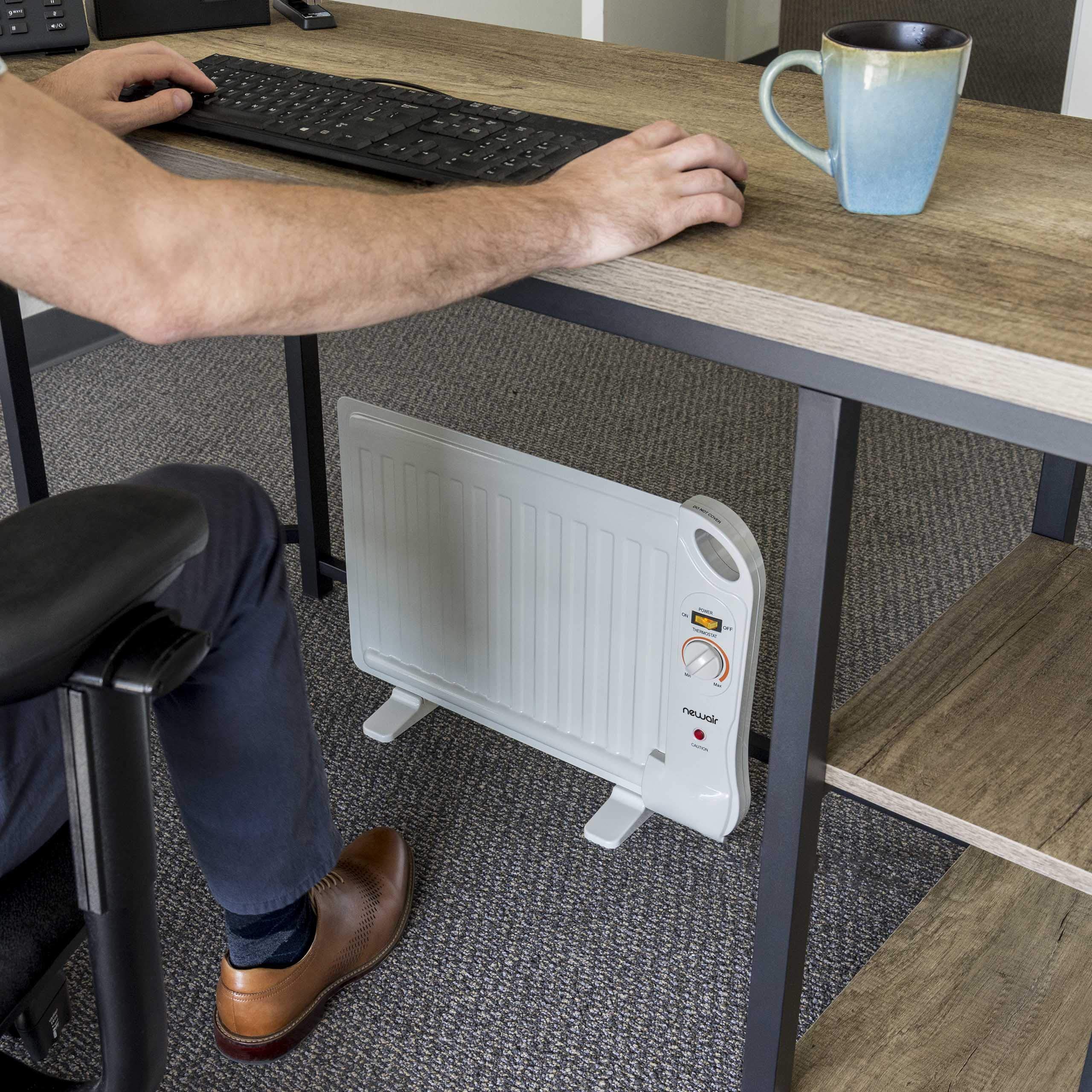 Newair 400W Portable Under Desk Heater - Slim Space Saving Design, Quiet & Energy Efficient, Perfect for Office, Home, Bedroom & Small Spaces | Stay Warm While Working, Studying or Relaxing