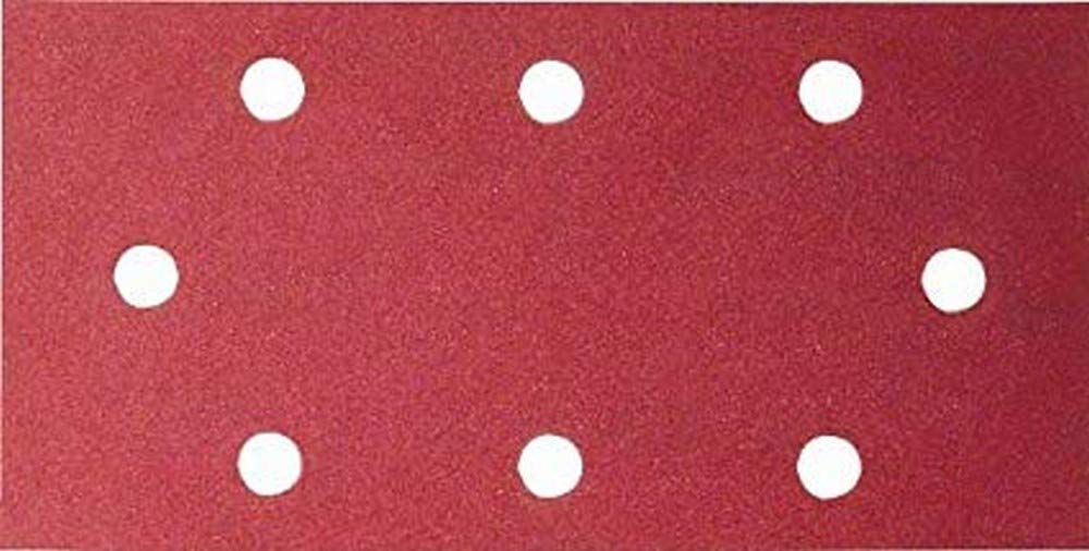 Bosch 2609256A88 10-Pack Sanding Sheets for Black + Decker Orbital Sanders | 93 x 185 cm | 8 Holes | 60 Grit | Ideal for Woodworking & Surface Preparation