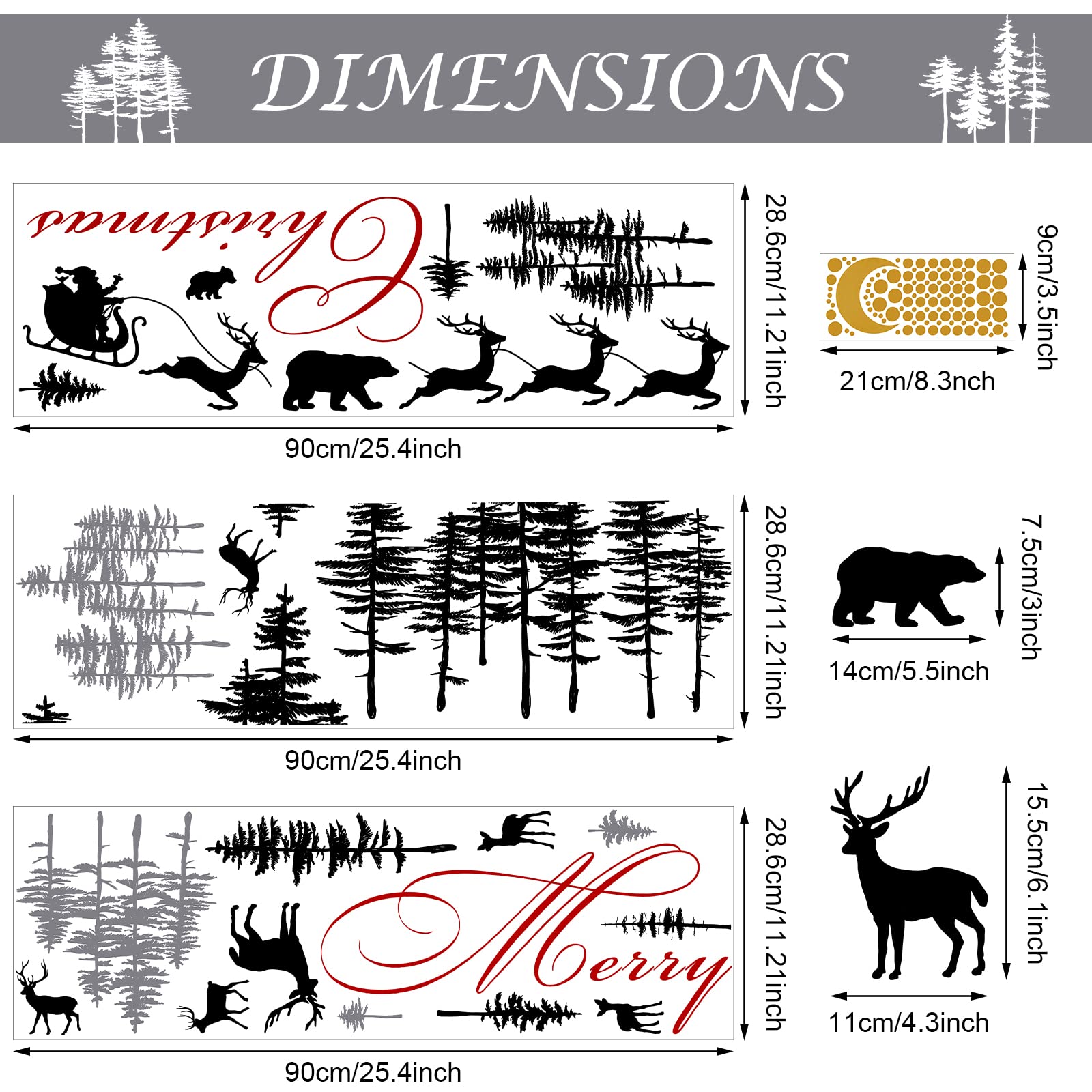 Kisston Christmas Forest Deer Wall Decals - Nursery & Bedroom Decor