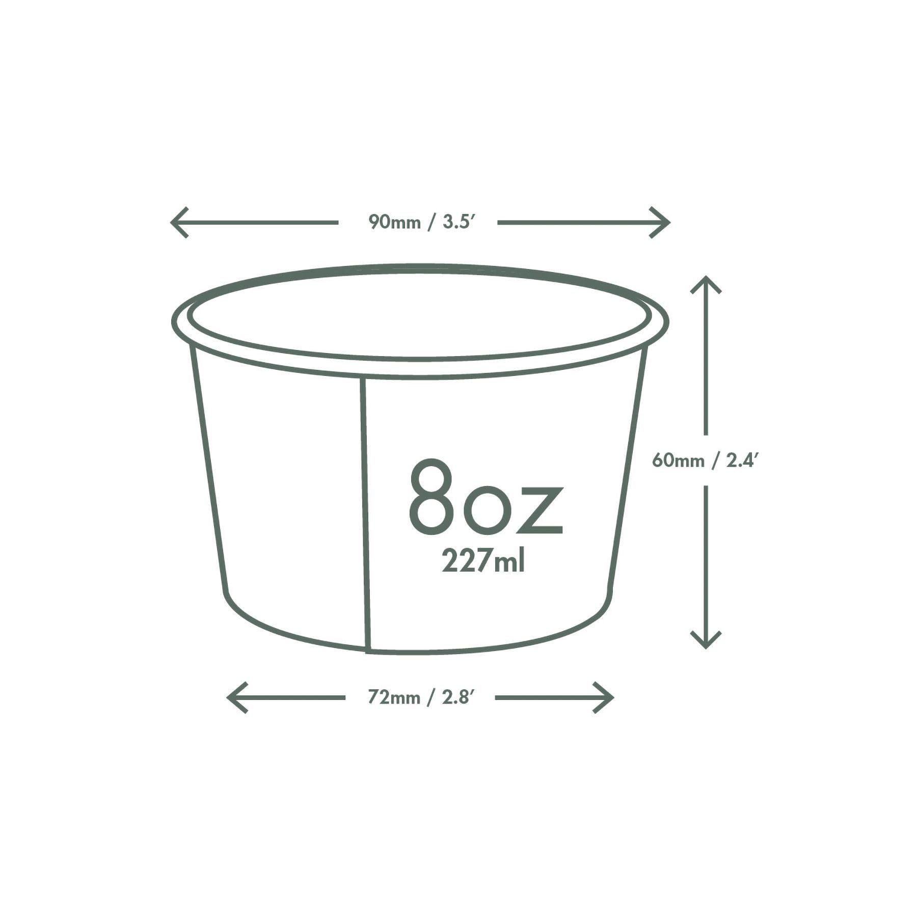 Eco-Friendly 8oz Compostable PLA Lined Paper Bowls - 1000 Count Disposable White Round Food Containers for Ice Cream, Soup & Desserts | Plant-Based & Biodegradable | Compatible with 90-Series Lids | Perfect for Restaurants, Cafes & Catering Events