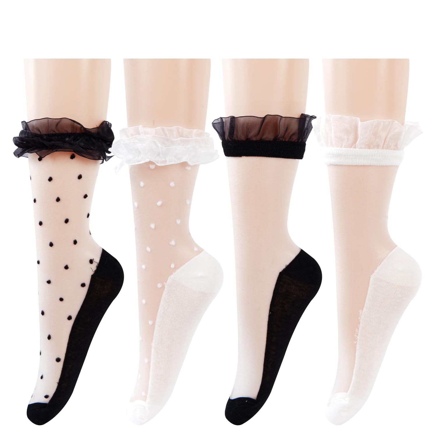 Benefeet Women's Lace Sheer Socks - Ultra Thin Nylon Stockings for Daily Wear