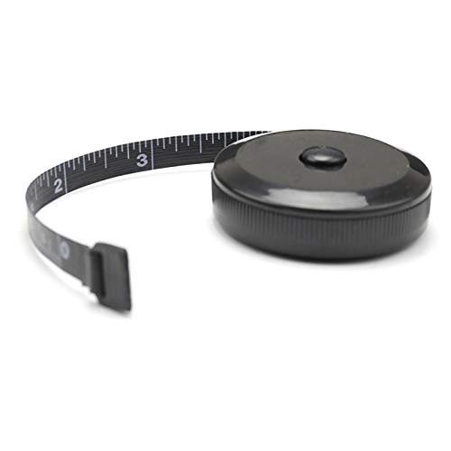 DOSIA Retractable Dual Sided Black Body Measuring Tape - Soft Fabric Tape Measure for Sewing, Tailoring & Cloth Measurements | Perfect for DIY Fashion Design, Dressmaking & Body Measurements
